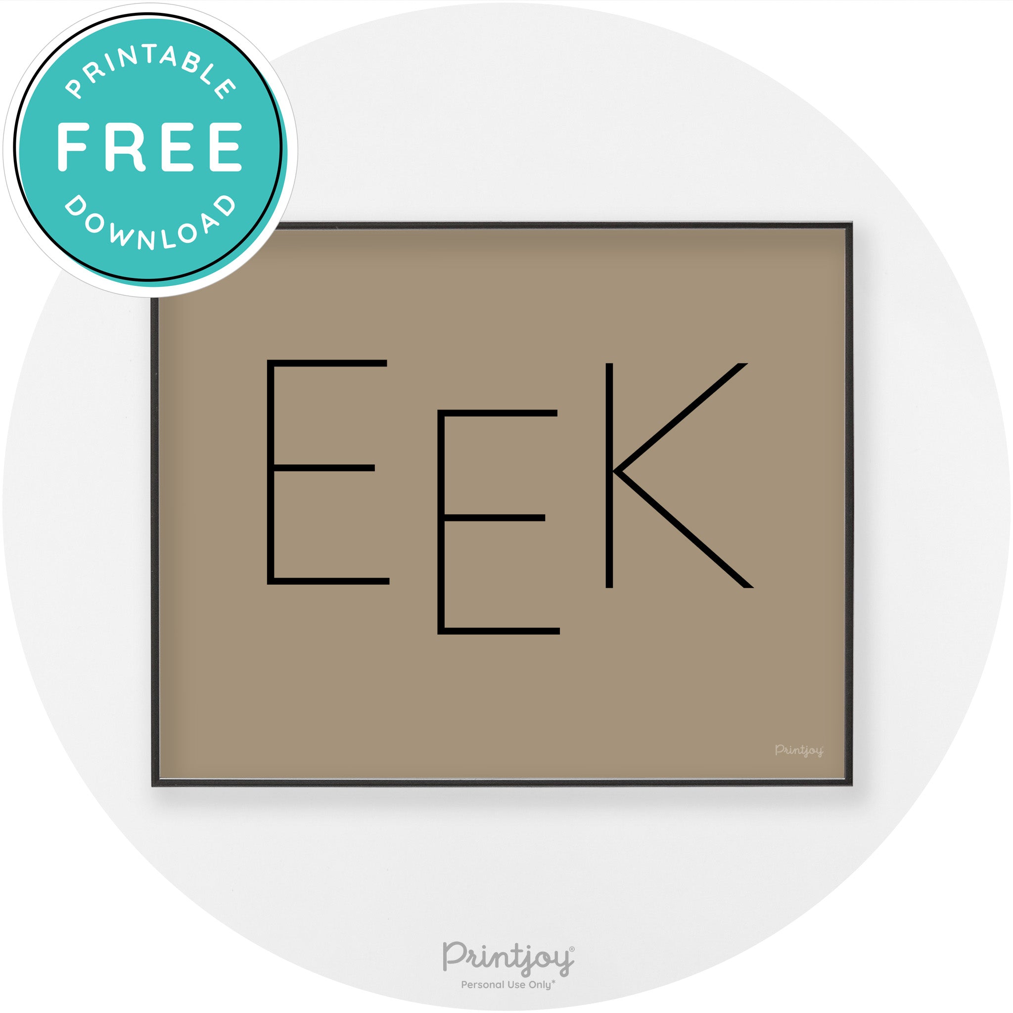 Eek Halloween Modern Chic Lettering Wall Art Decor Free Printable