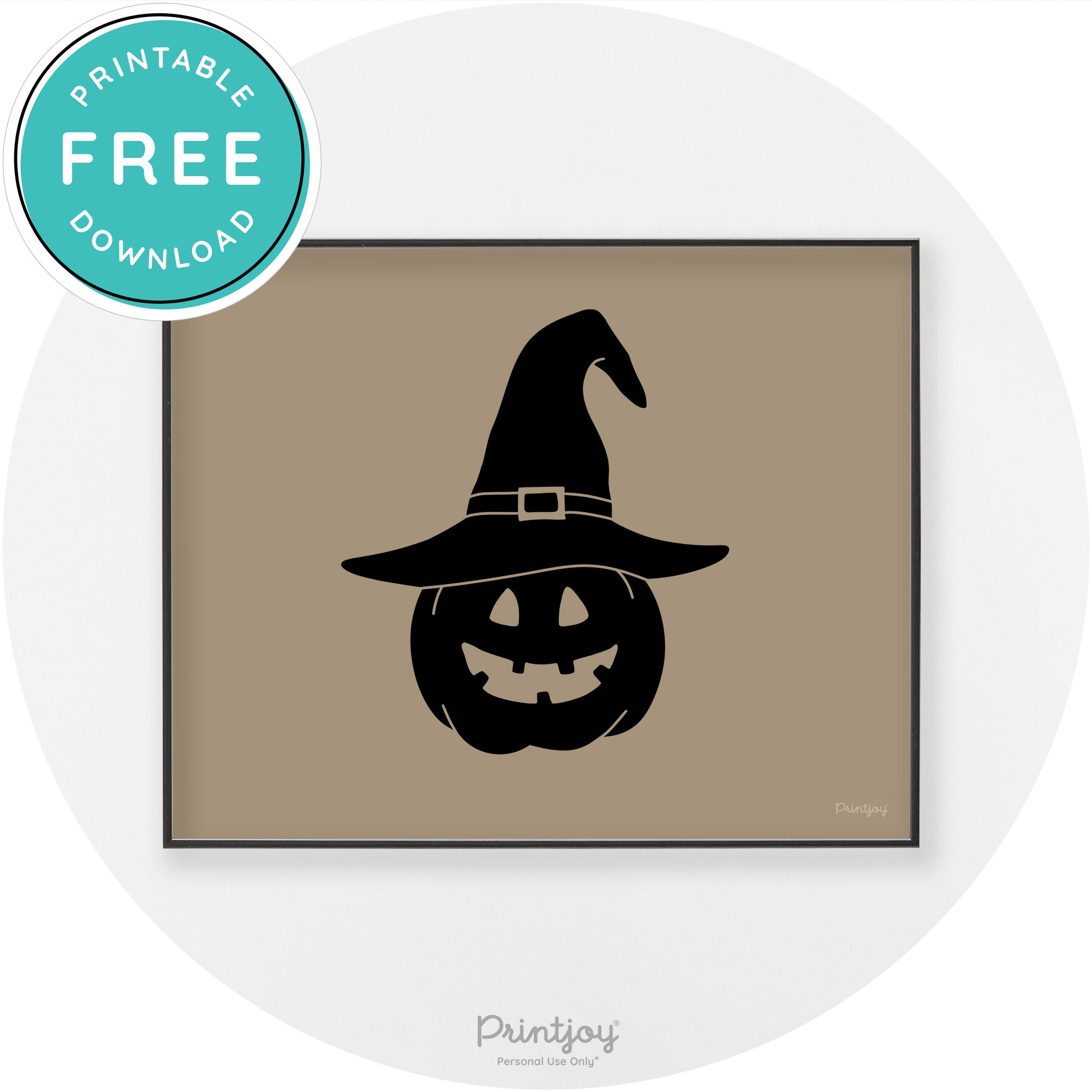 Halloween Cute Witch Jack O Lantern Chic Wall Art Printable