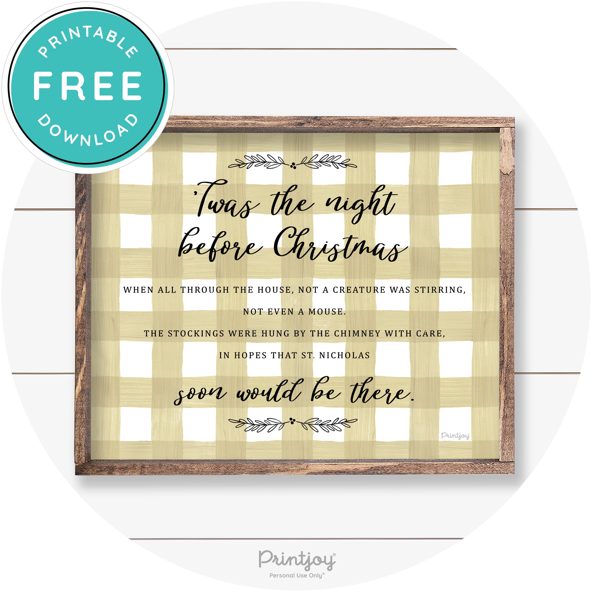 'Twas The Night Before Christmas Farmhouse Wall Art Free Printable