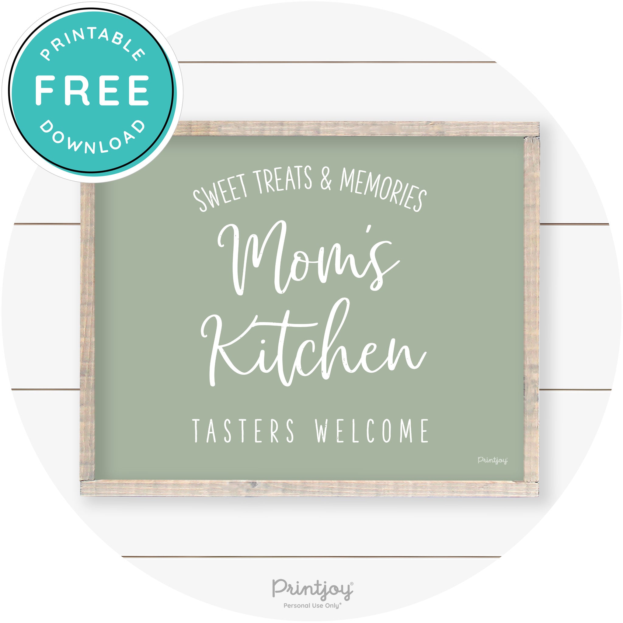 Mom's Kitchen Tasters Welcome Farmhouse Wall Art Free Printable