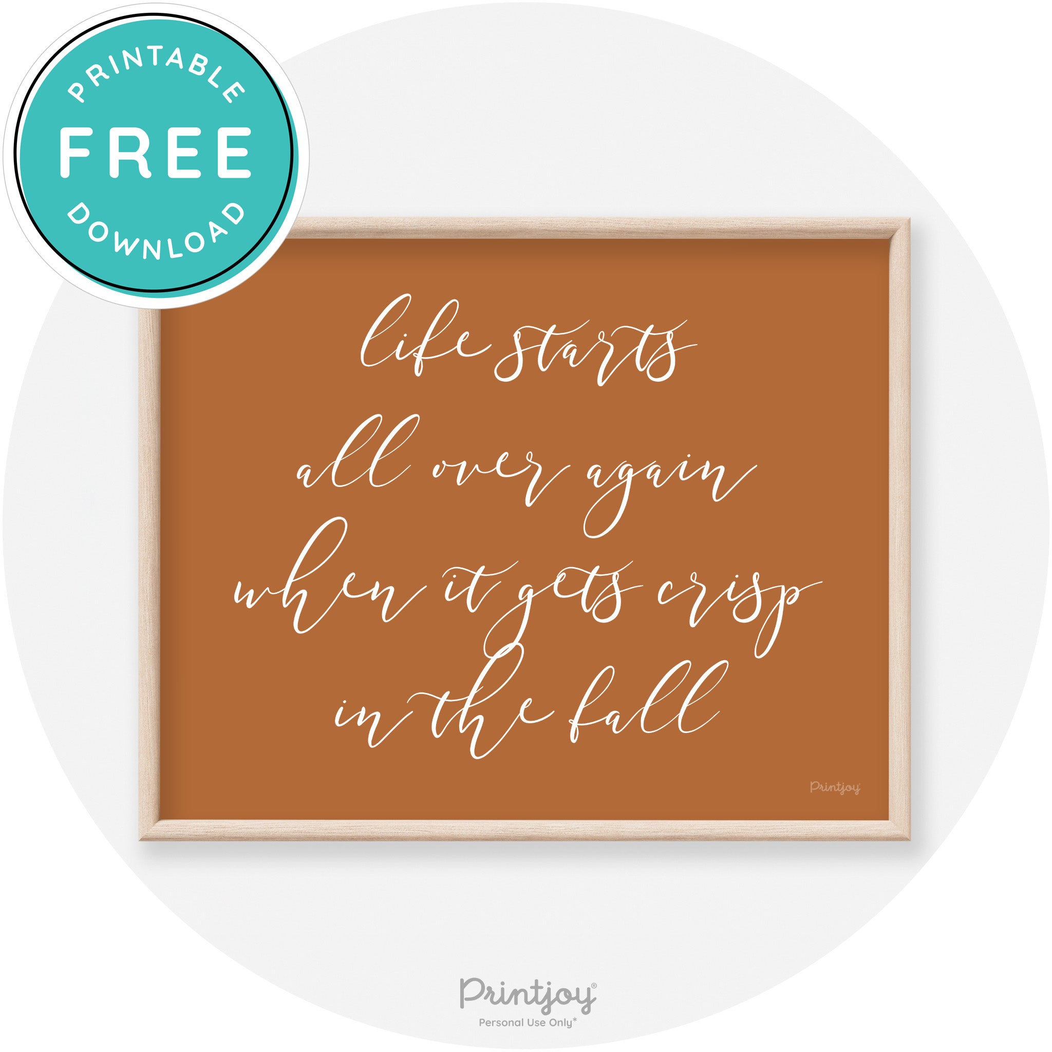 Fall Quote Modern Transitional Decor Wall Art Printable