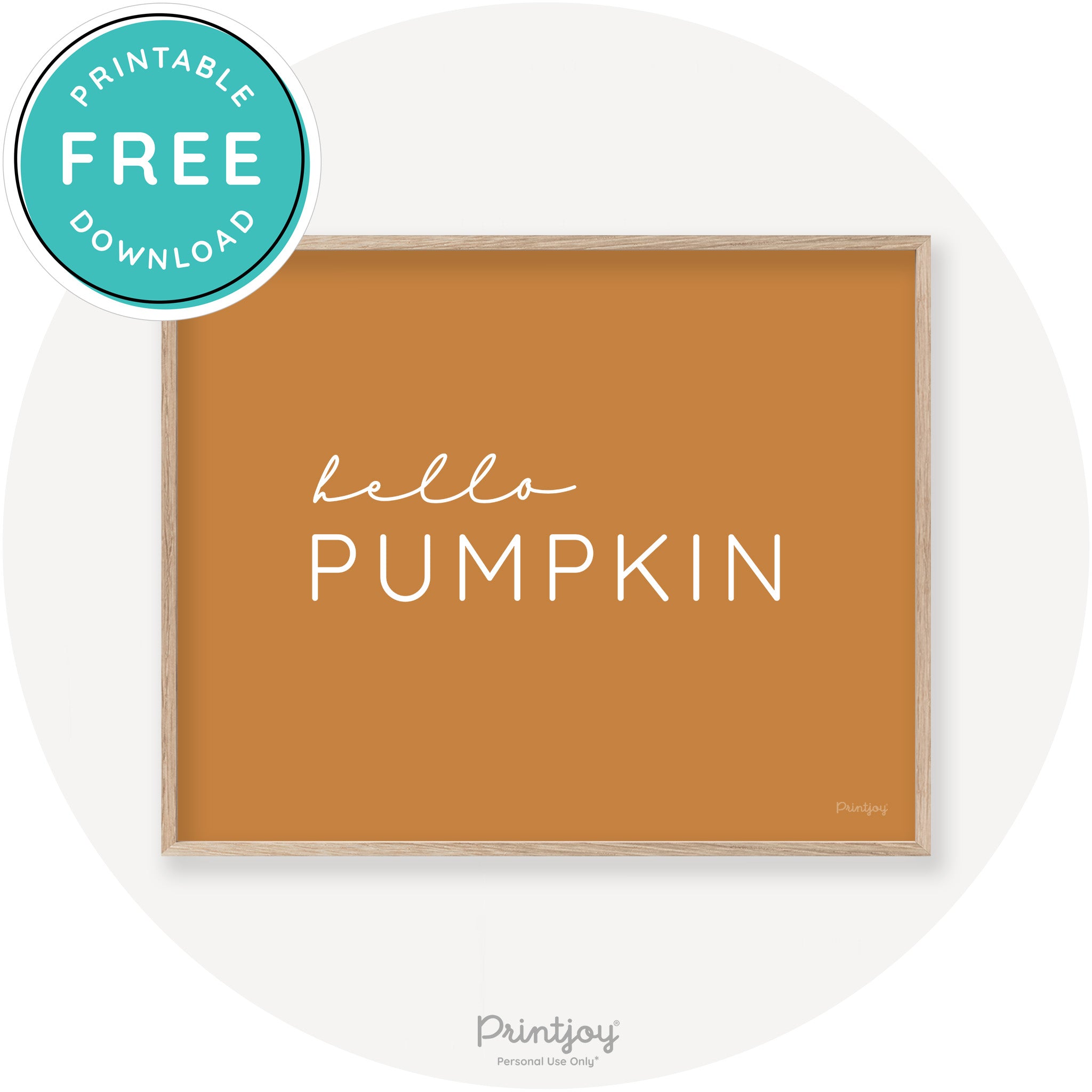 Hello Pumpkin Simple Cute Modern Chic Decor Wall Art Printable