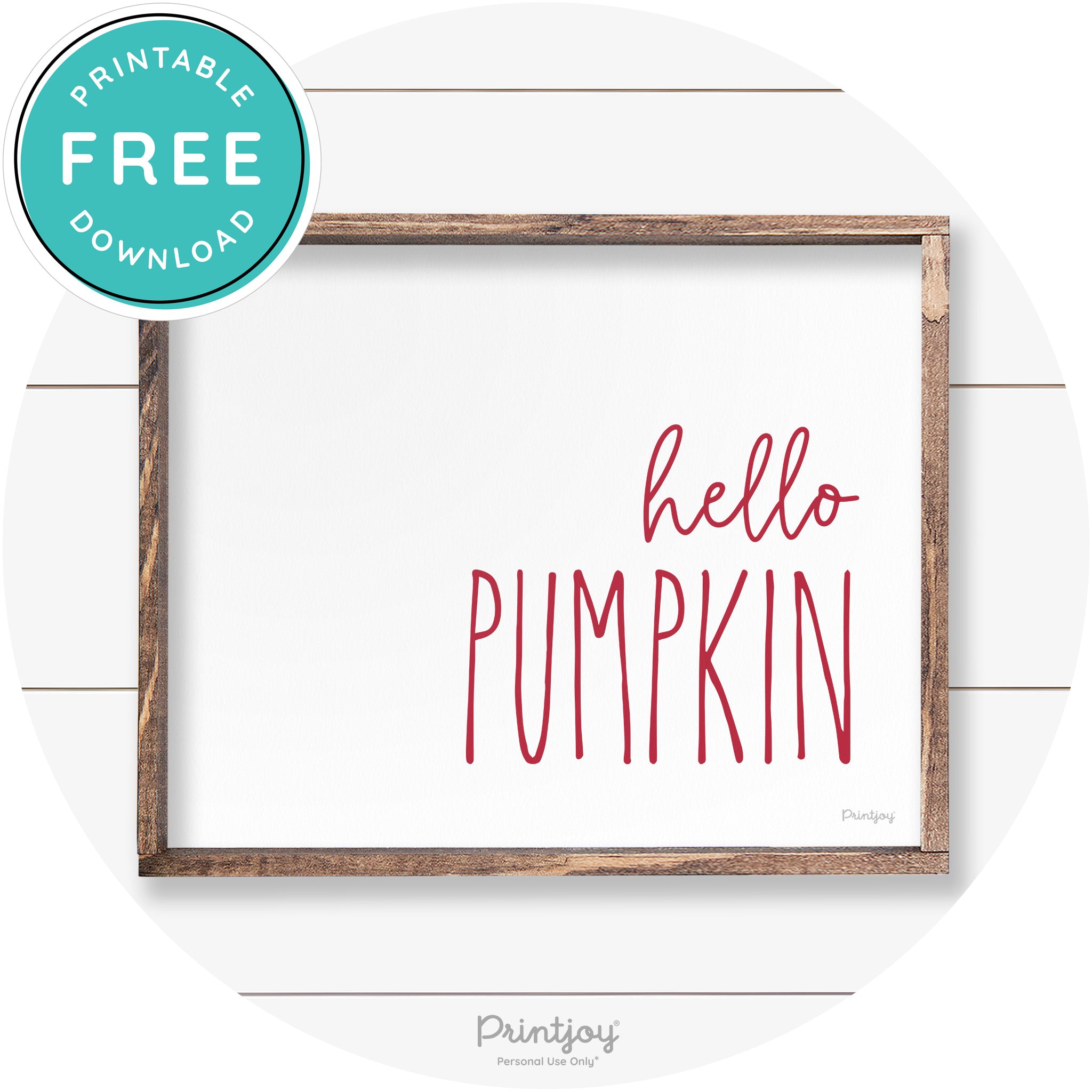 Hello Pumpkin Cute Fun Simple Farmhouse Wall Art Free Printable