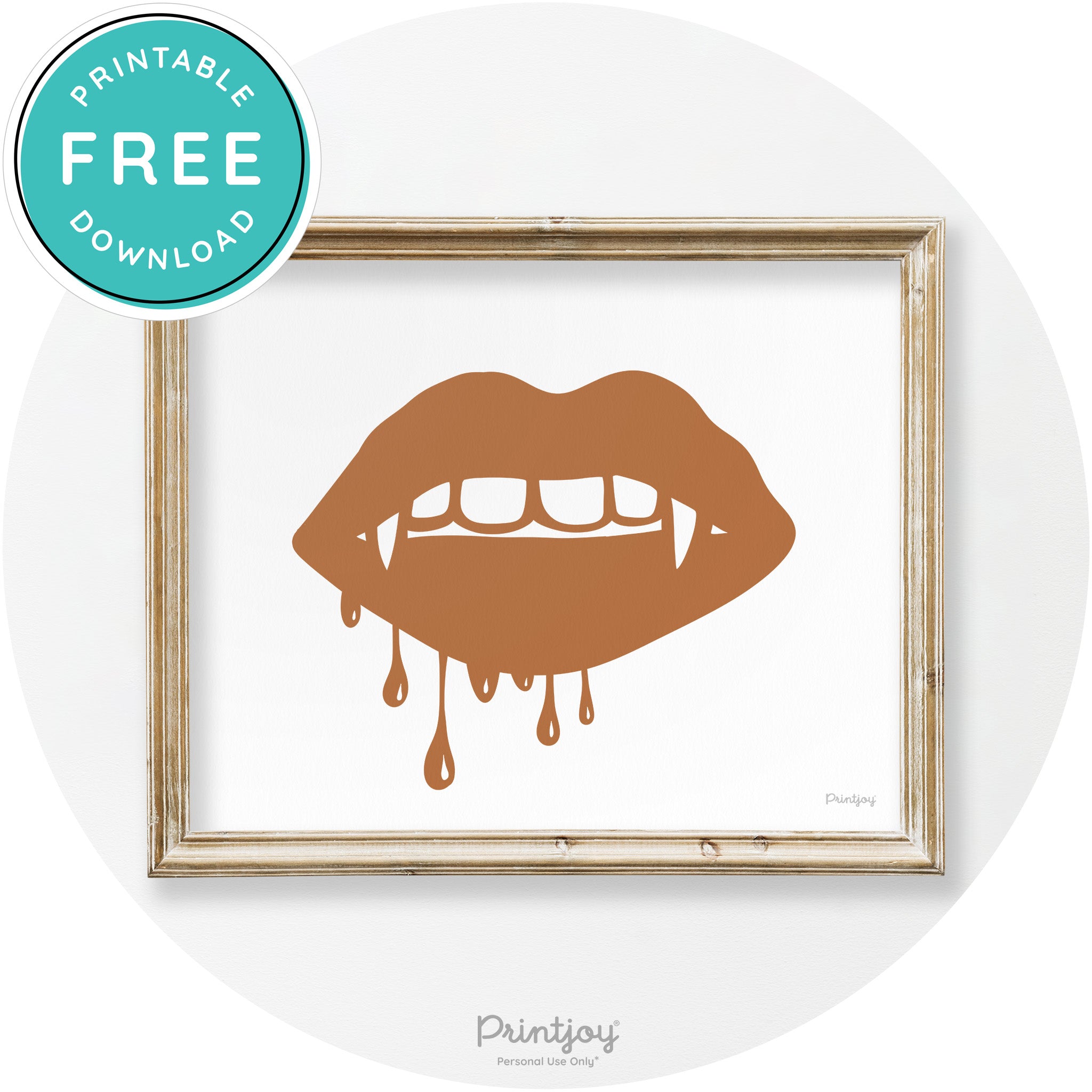 Dracula Fangs Teeth Modern Vintage Halloween Wall Art Free Printable