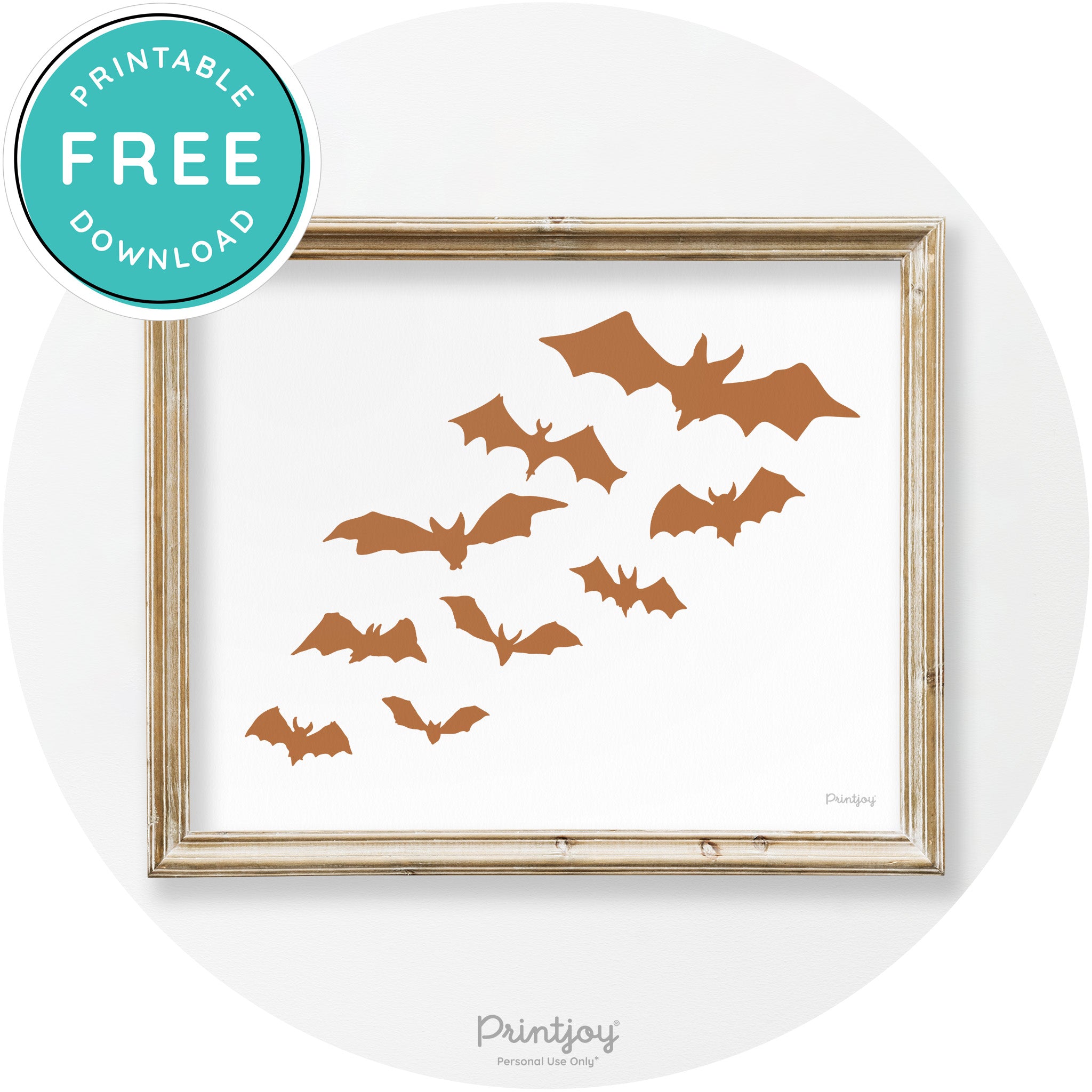Halloween Bats Silhouette Modern Vintage Wall Art Free Printable