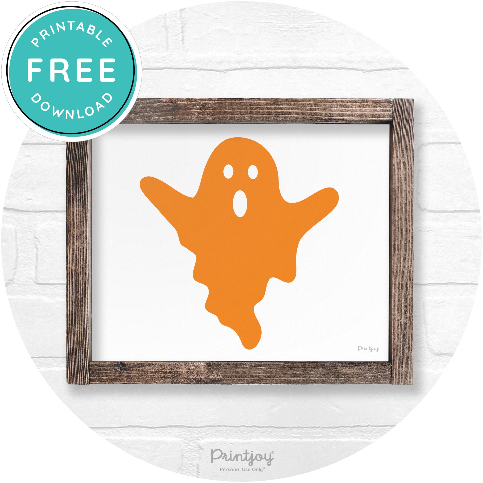 Halloween Cute Ghost Rustic Farmhouse Wall Art Free Printable