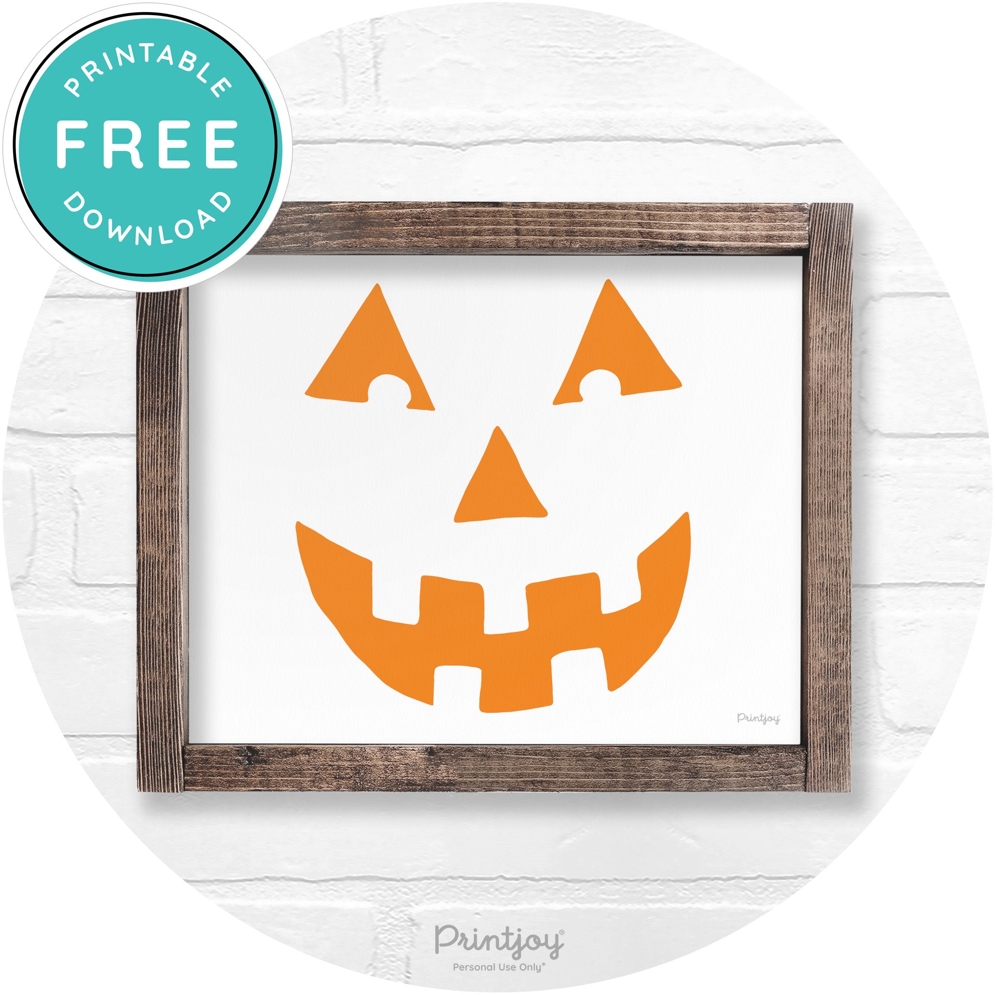 Jack O Lantern Halloween Rustic Farmhouse Wall Art Printable