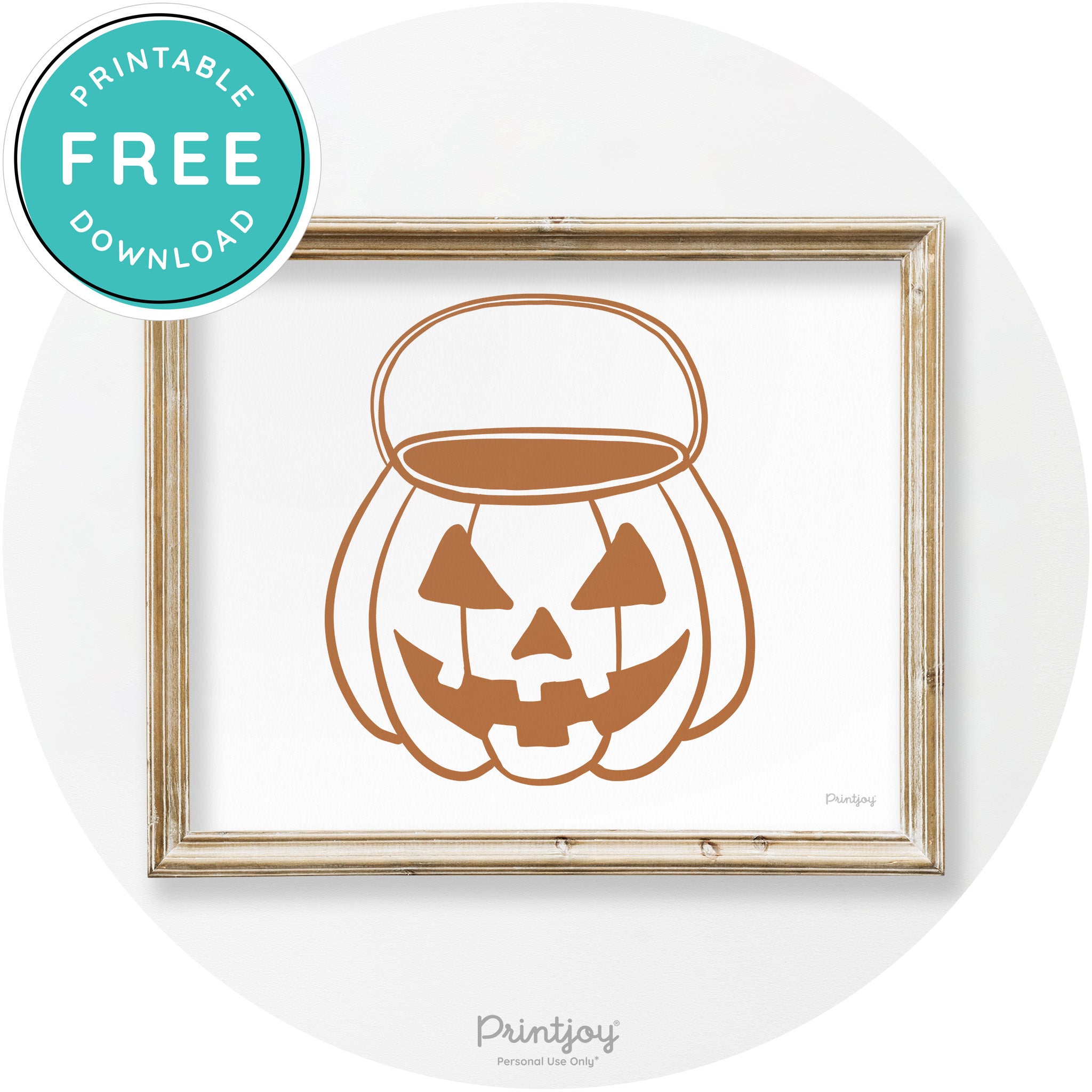 Jack O Lantern Treat Bucket Vintage Halloween Wall Art Free Printable