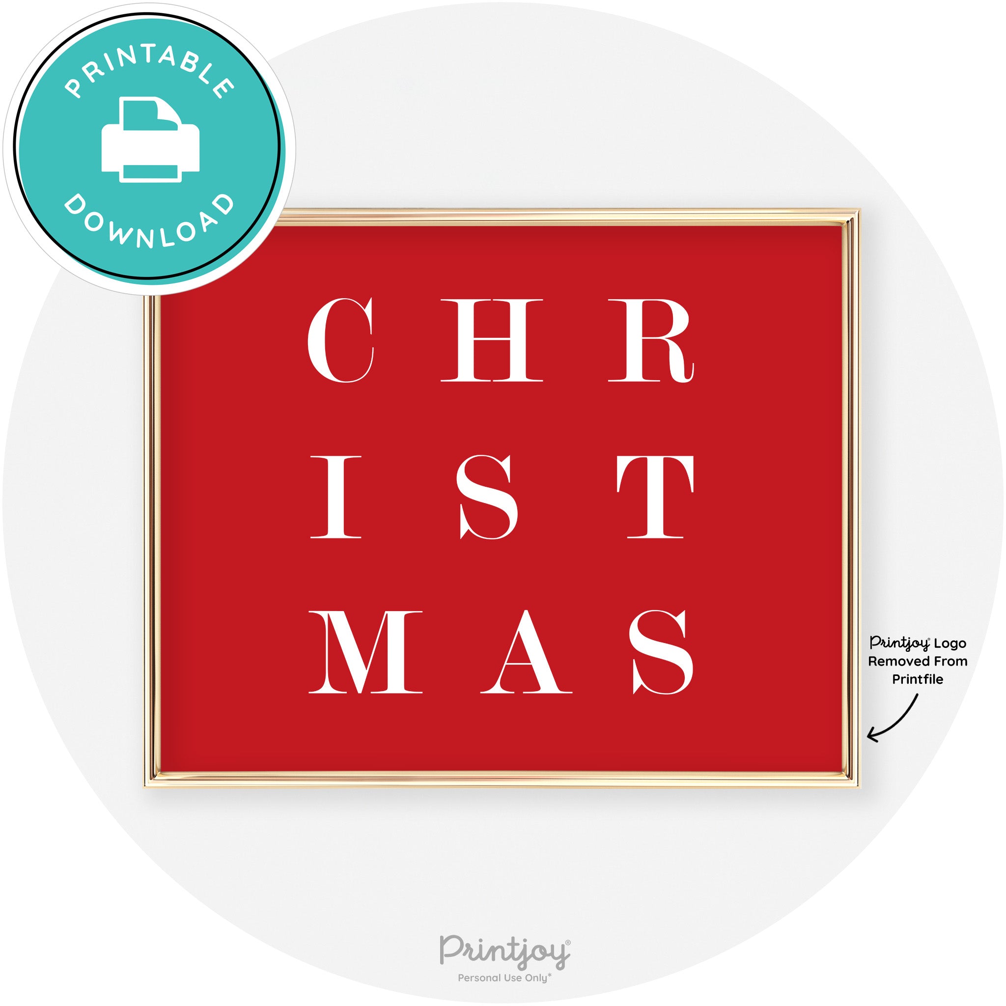 Christmas Typography Cute Modern Chic Decor Wall Art Free Printable