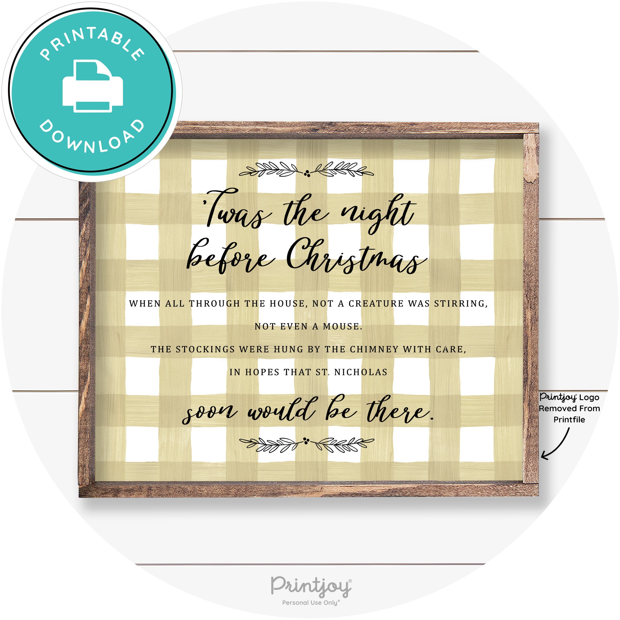 'Twas The Night Before Christmas Farmhouse Wall Art Free Printable