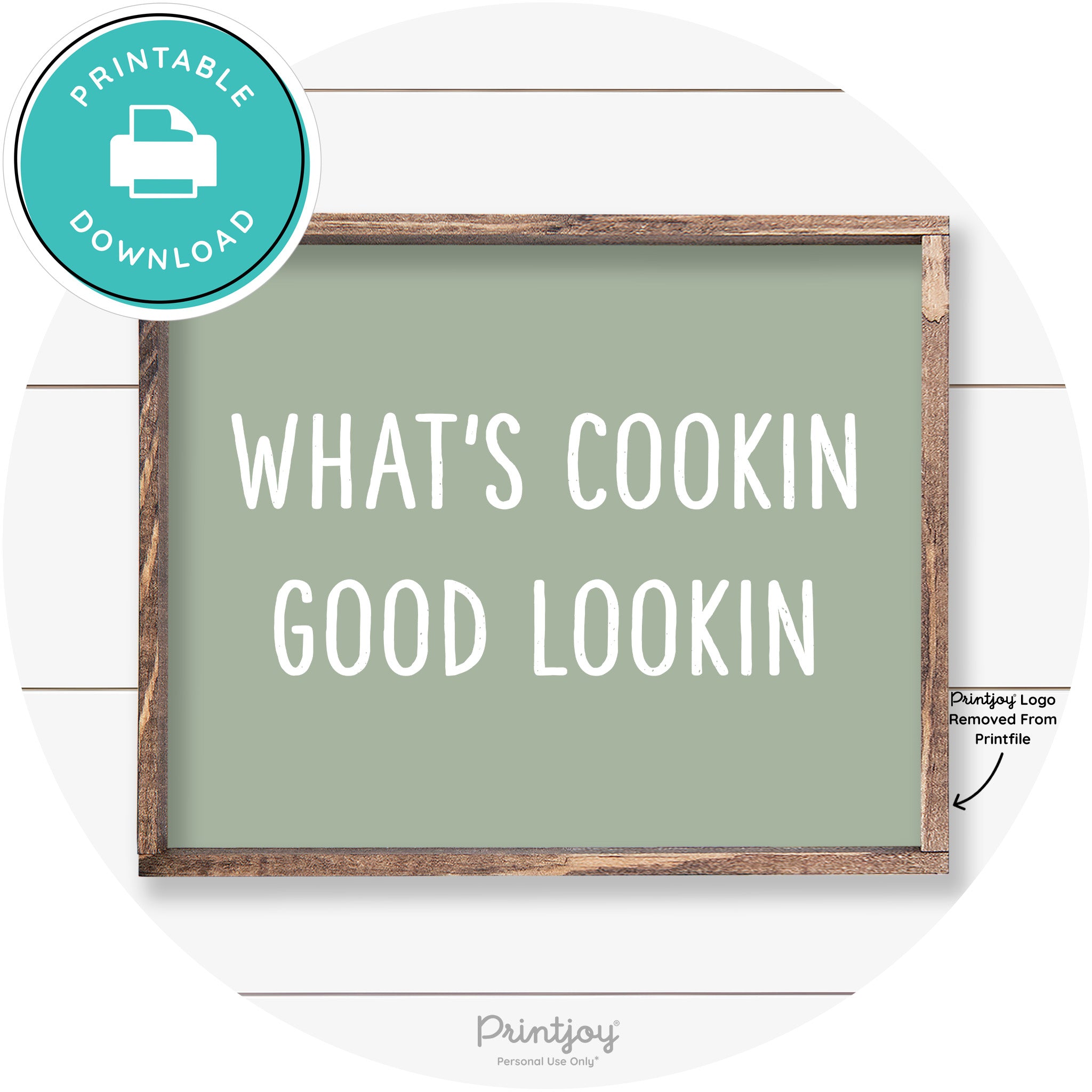 What's Cookin Good Lookin Farmhouse Kitchen Wall Art Free Printable