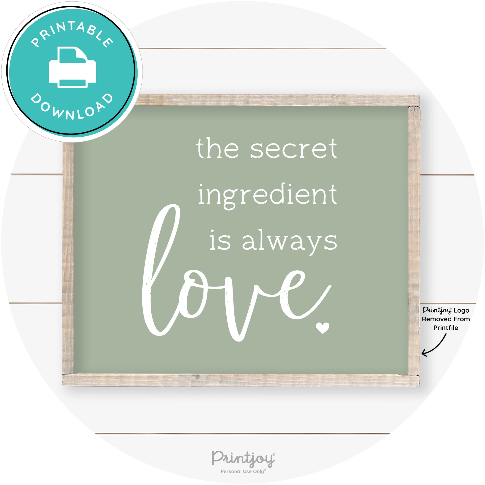Secret Ingredient Is Love Farmhouse Kitchen Wall Art Free Printable