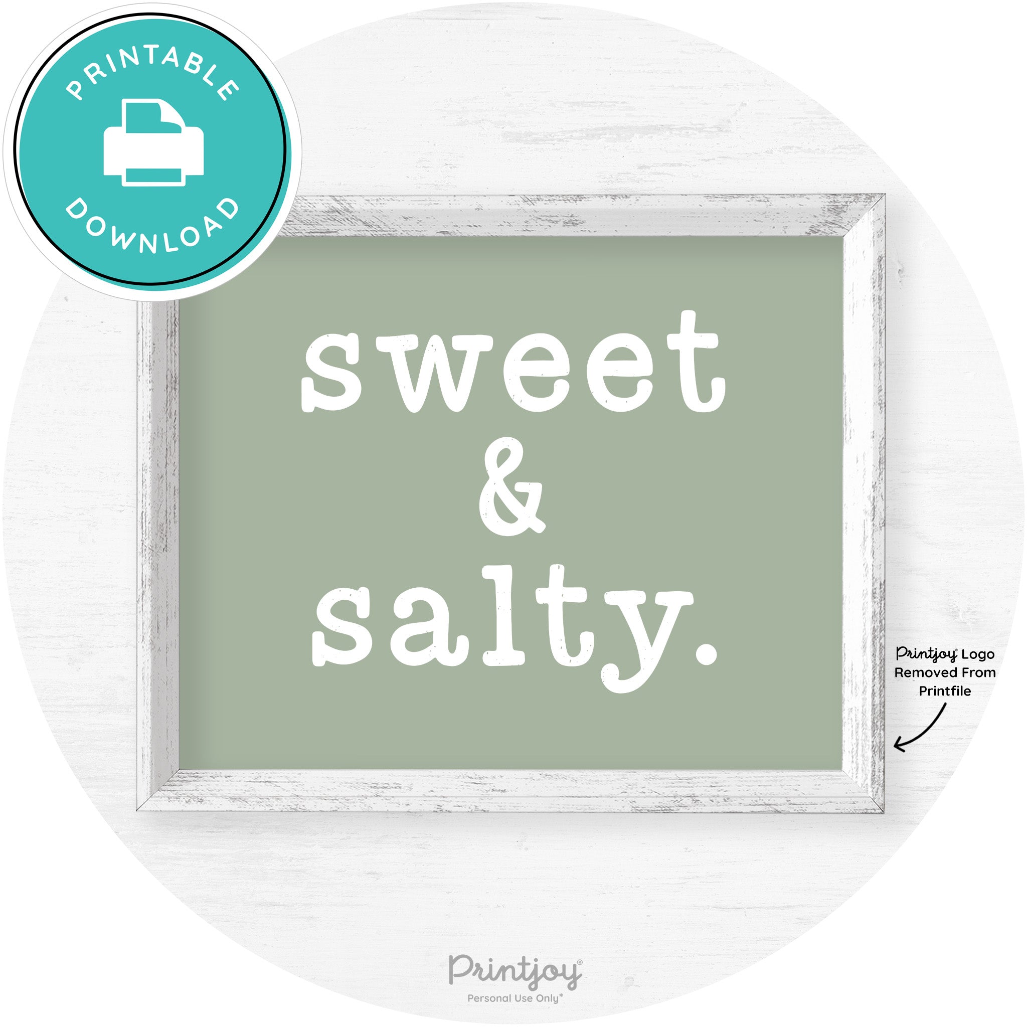Sweet & Salty Southern Kitchen Farmhouse Wall Art Free Printable
