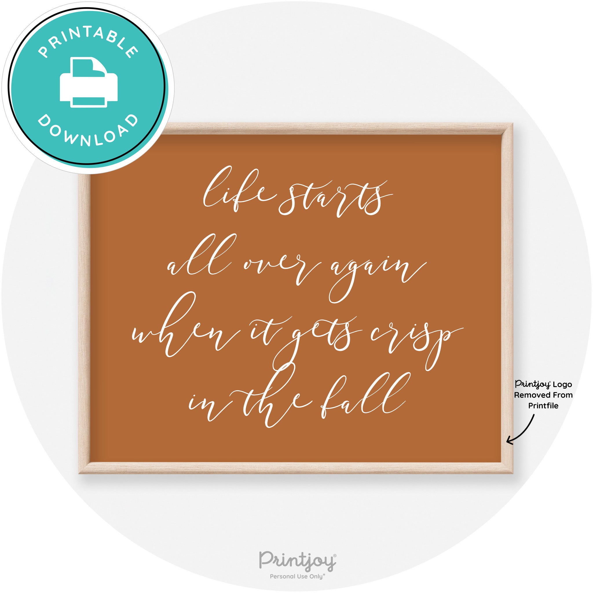 Fall Quote Modern Transitional Decor Wall Art Printable