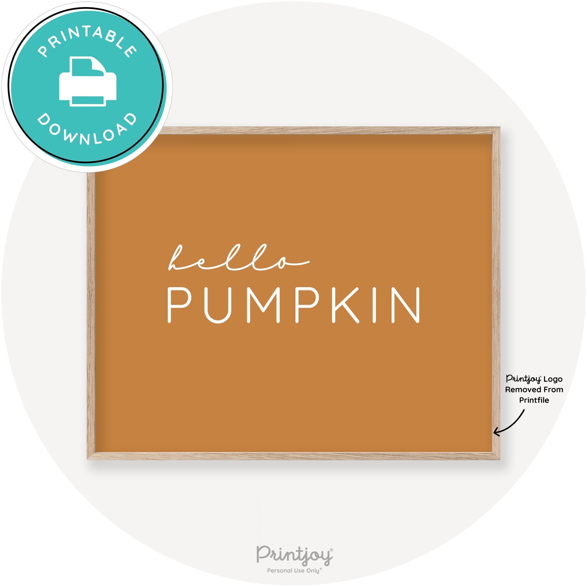 Hello Pumpkin Simple Cute Modern Chic Decor Wall Art Printable