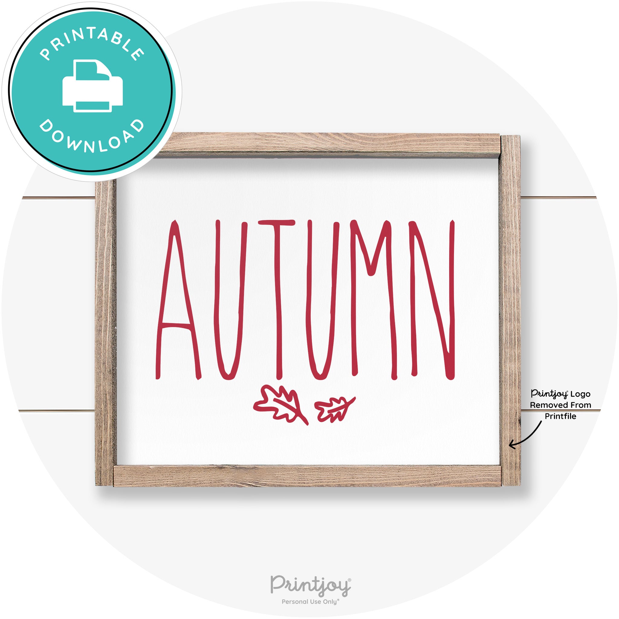 Autumn Leaves Cute Farmhouse Wall Art Decor Free Printable