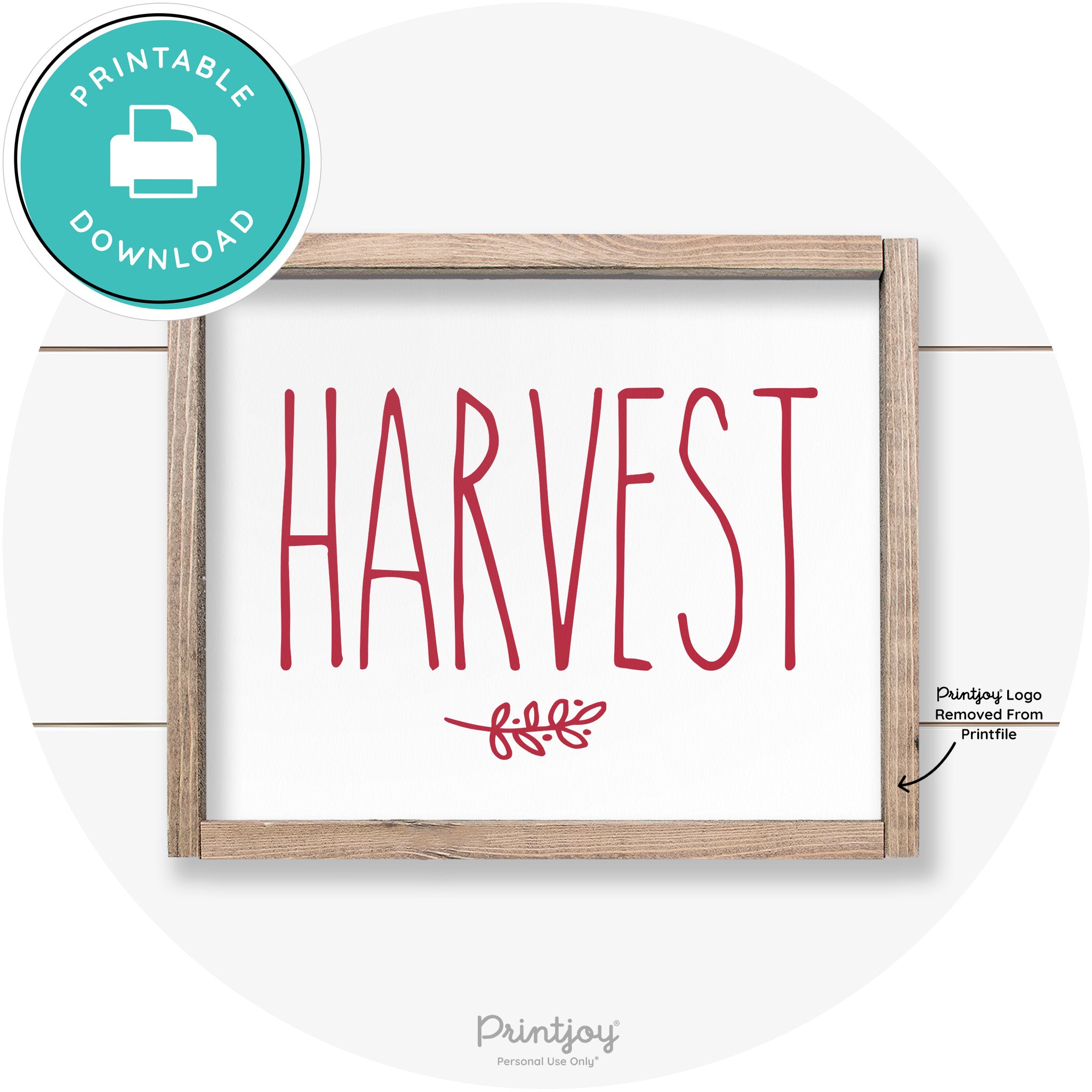 Fall Harvest Tall Letting Cute Farmhouse Wall Art Printable