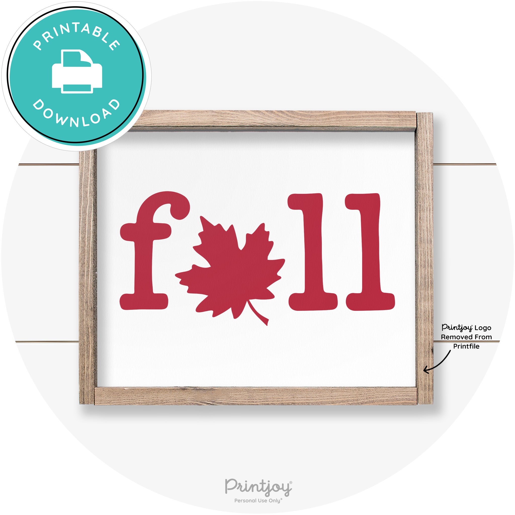 Fall Maple Leaf Cute Modern Farmhouse Wall Art Free Printable