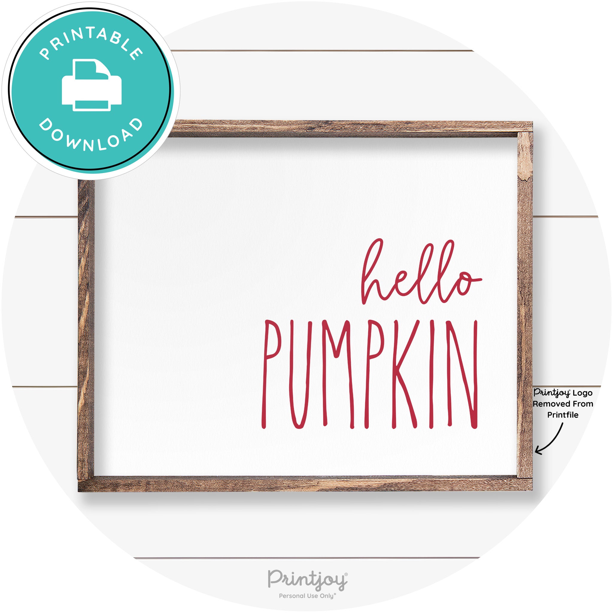 Hello Pumpkin Cute Fun Simple Farmhouse Wall Art Free Printable
