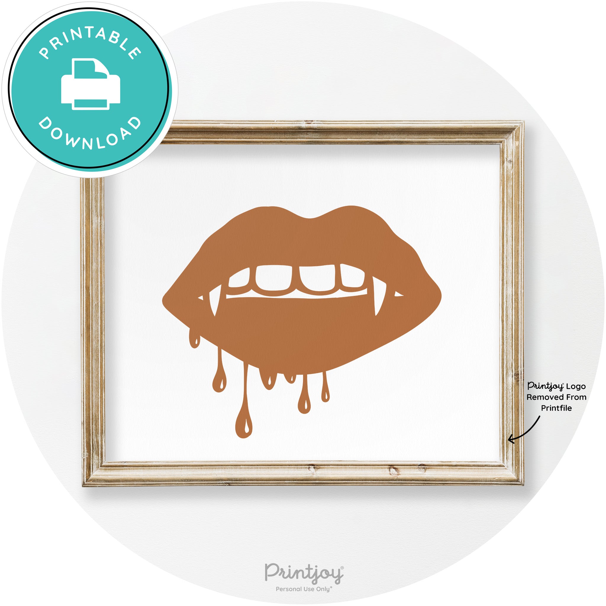 Dracula Fangs Teeth Modern Vintage Halloween Wall Art Free Printable