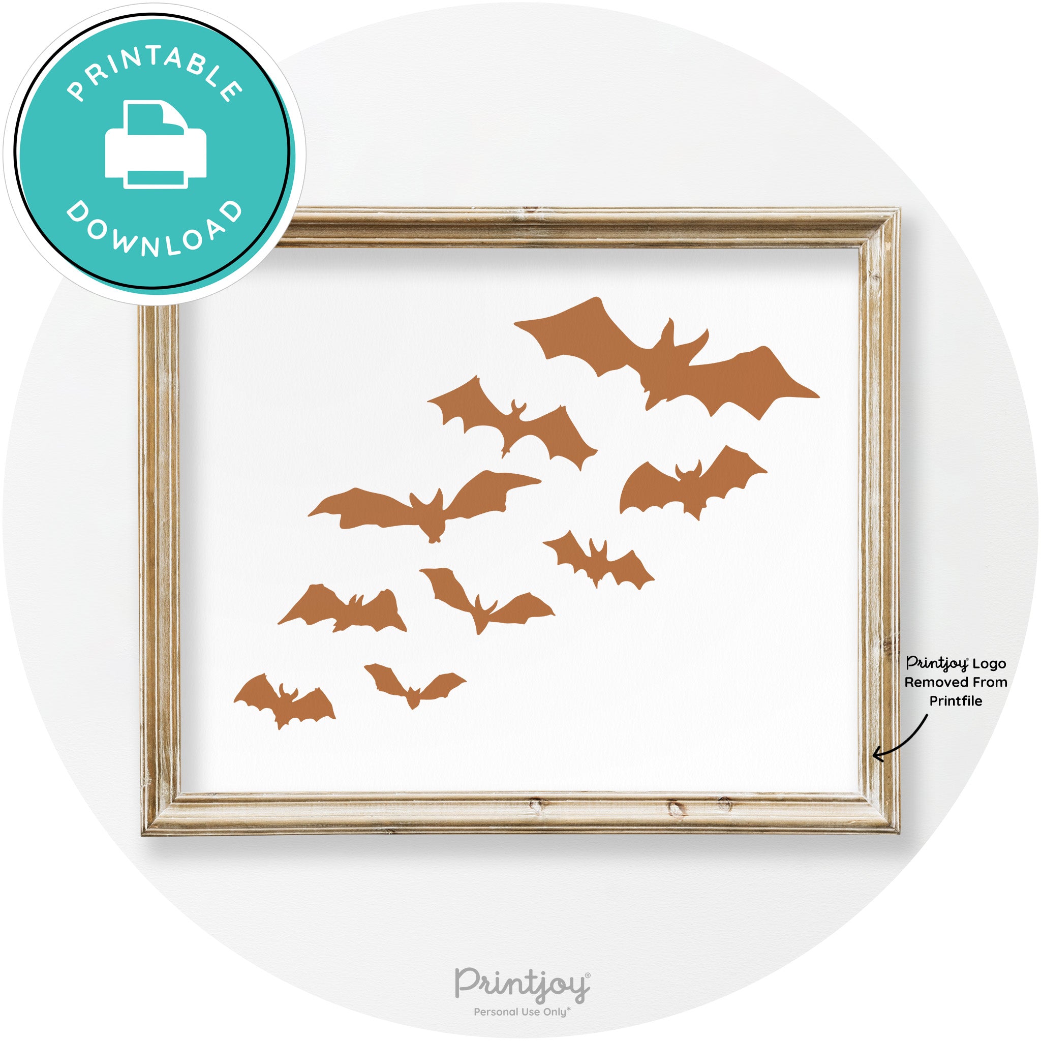 Halloween Bats Silhouette Modern Vintage Wall Art Free Printable