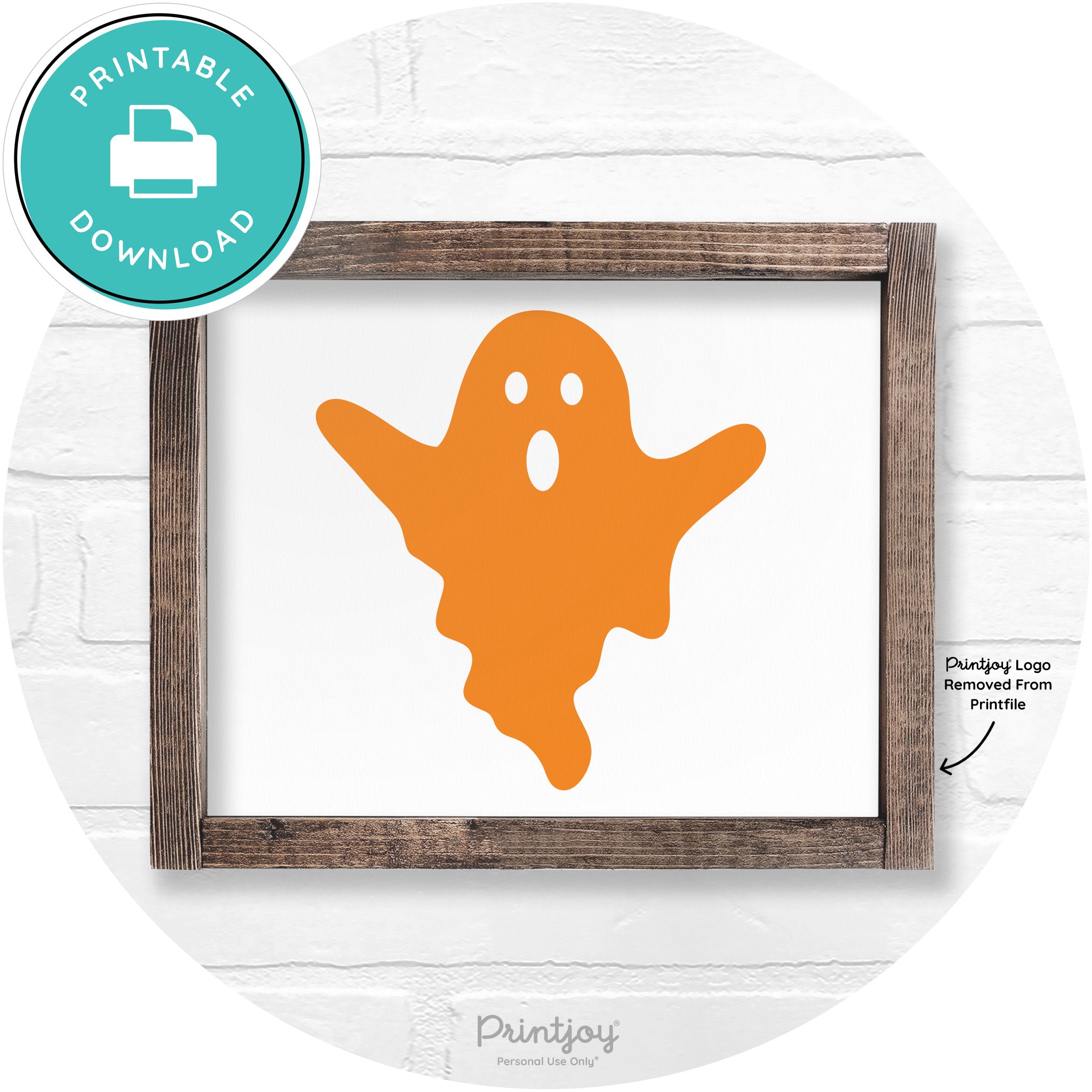 Halloween Cute Ghost Rustic Farmhouse Wall Art Free Printable