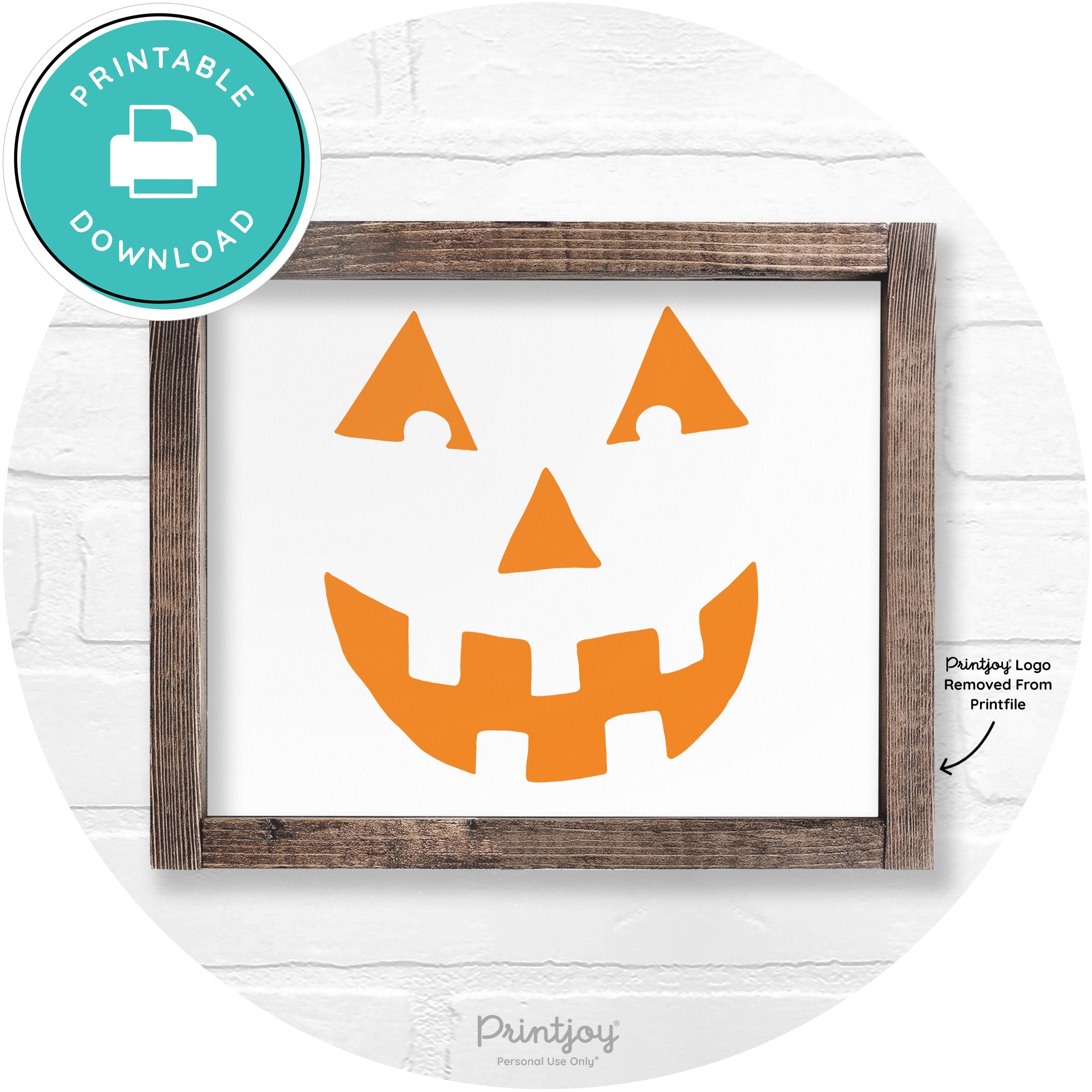 Jack O Lantern Halloween Rustic Farmhouse Wall Art Printable