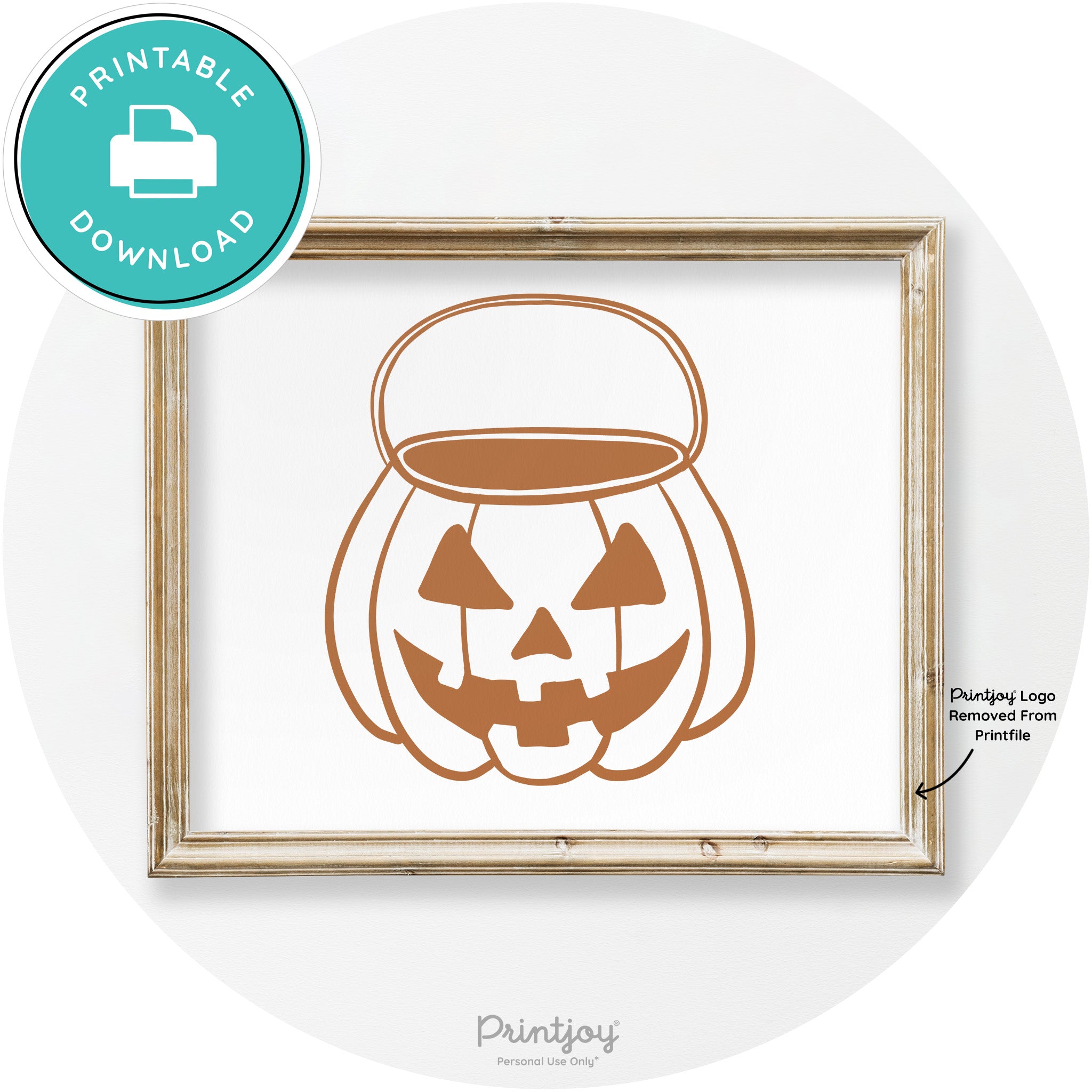 Jack O Lantern Treat Bucket Vintage Halloween Wall Art Free Printable