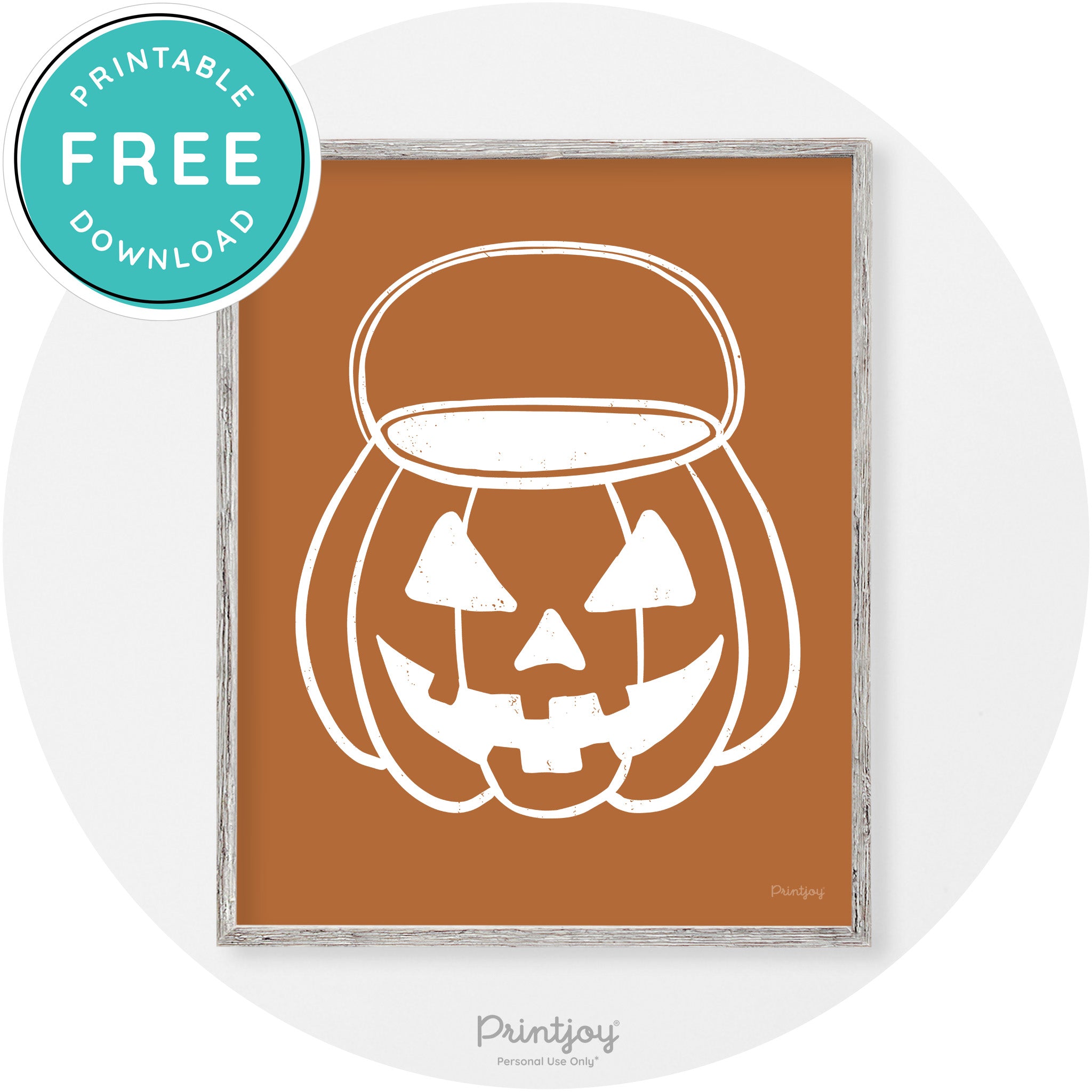 Jack O Lantern Treat Bucket Vintage Halloween Wall Art Free Printable - Printjoy