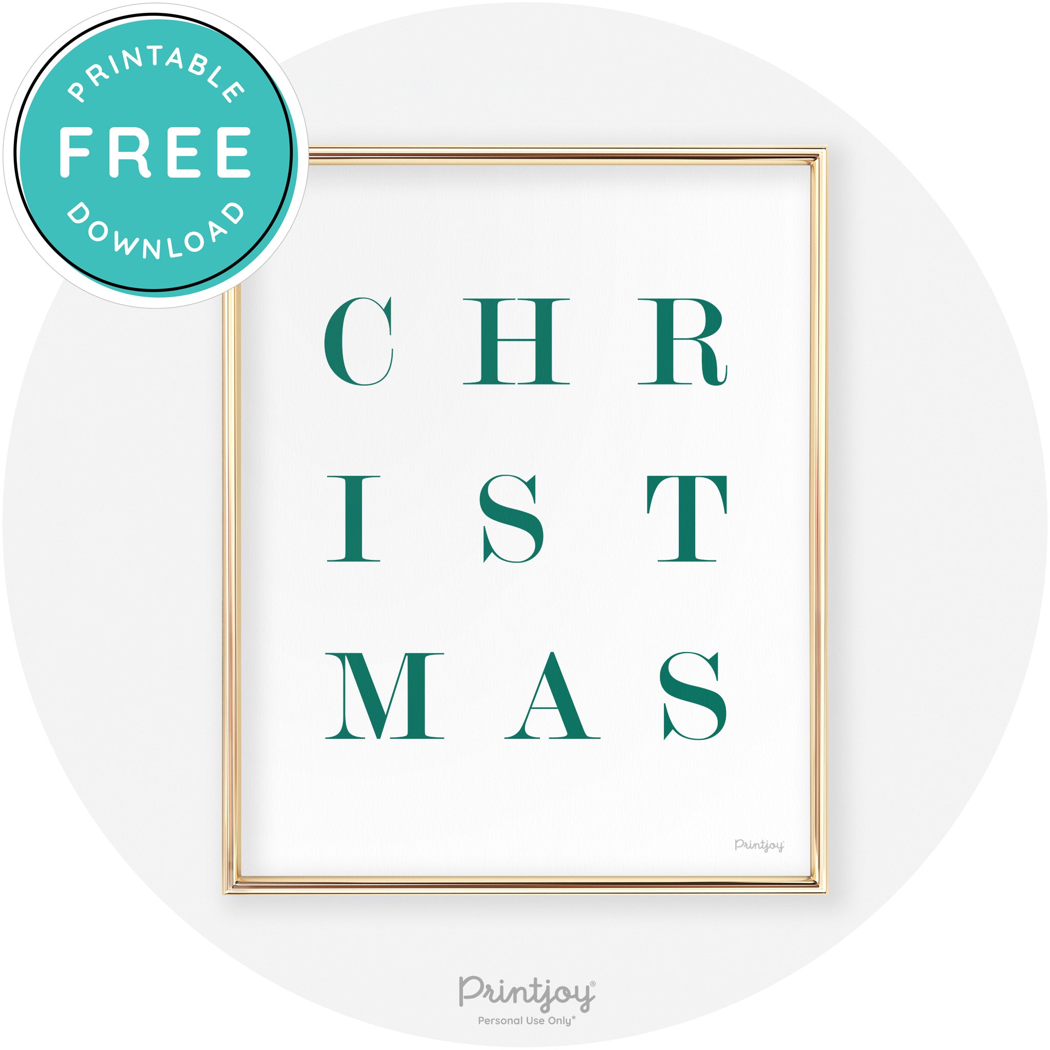 Christmas Typography Cute Modern Chic Decor Wall Art Free Printable