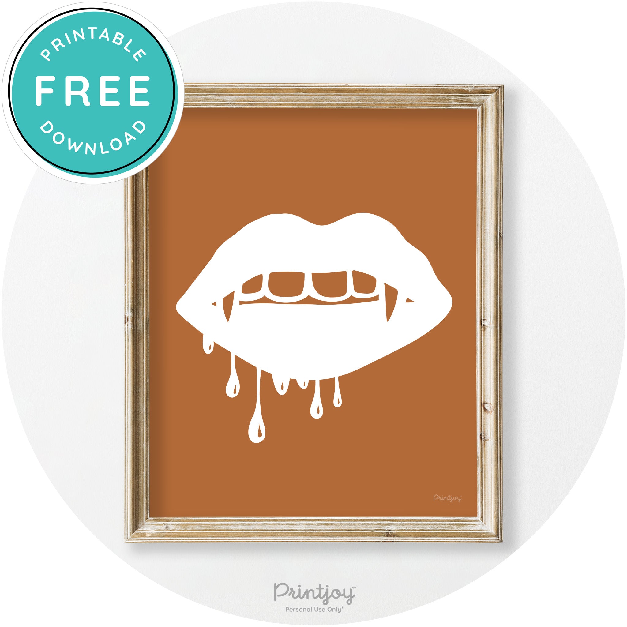 Dracula Fangs Teeth Modern Vintage Halloween Wall Art Free Printable