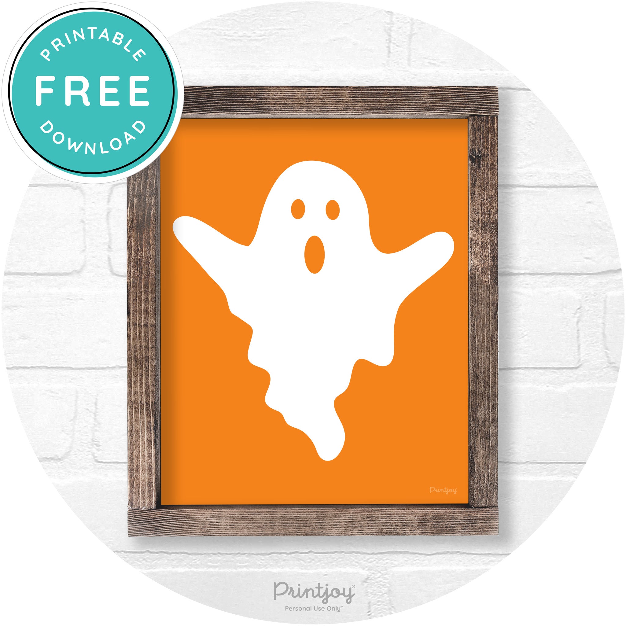 Halloween Cute Ghost Rustic Farmhouse Wall Art Free Printable