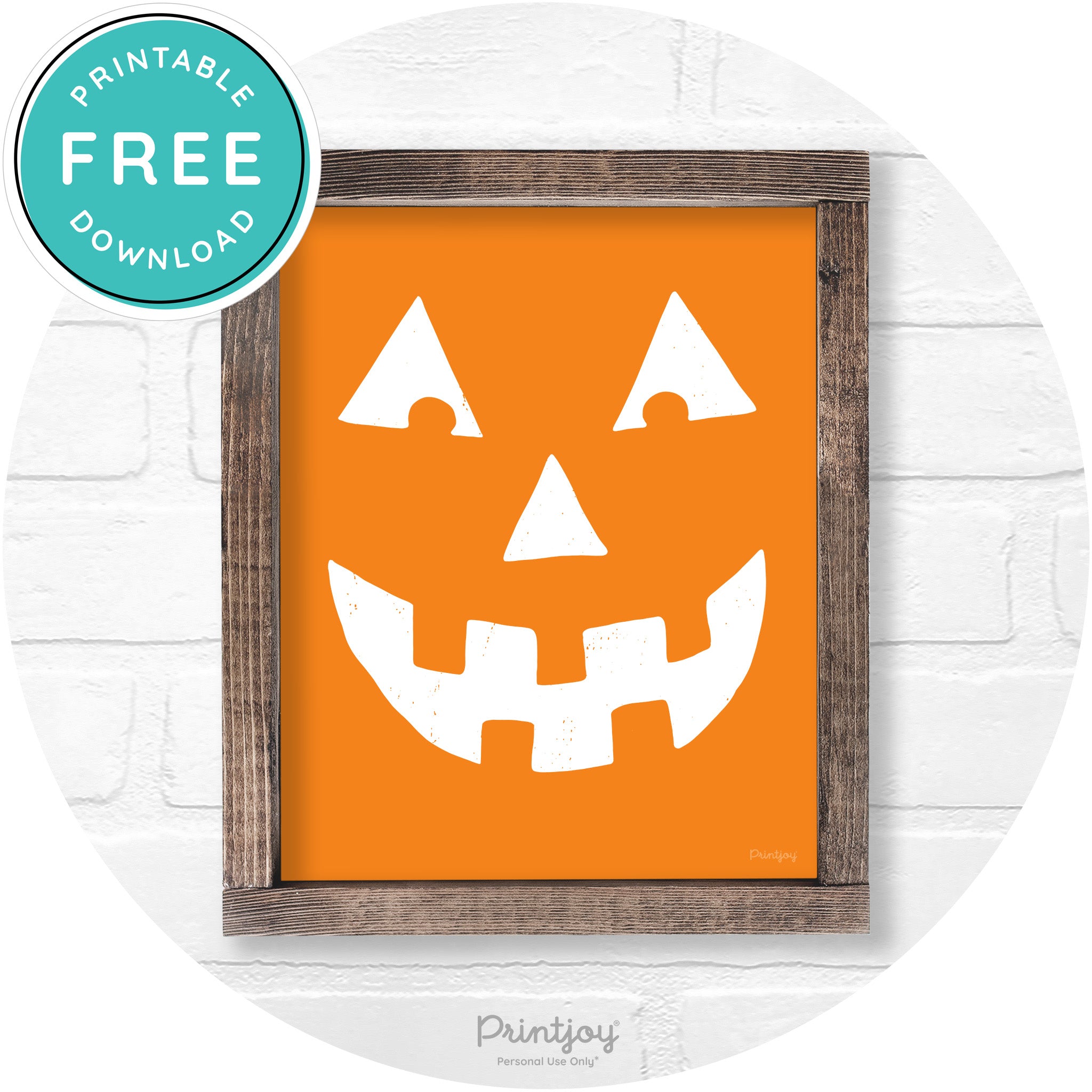 Jack O Lantern Halloween Rustic Farmhouse Wall Art Free Printable