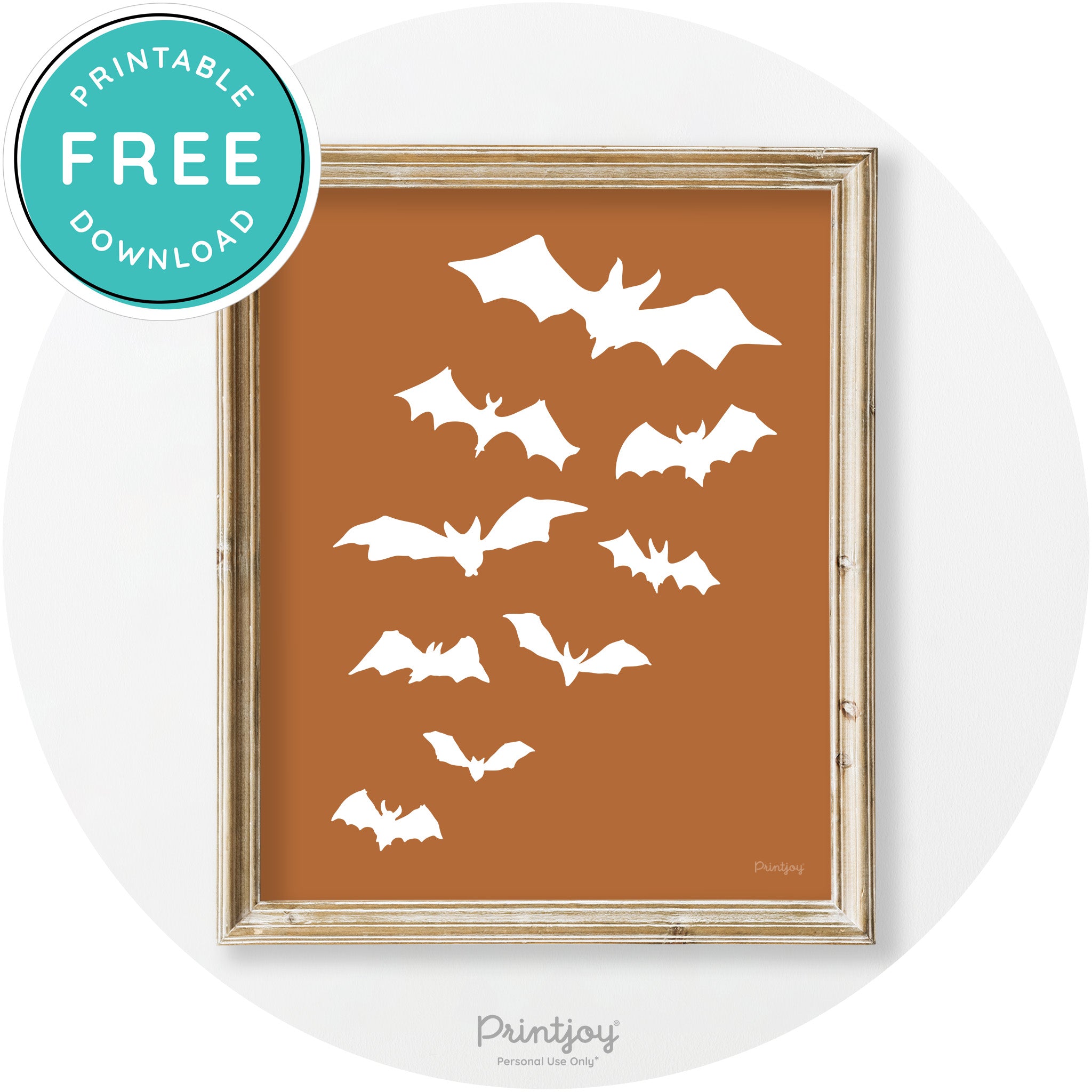 Halloween Bats Silhouette Modern Vintage Wall Art Free Printable