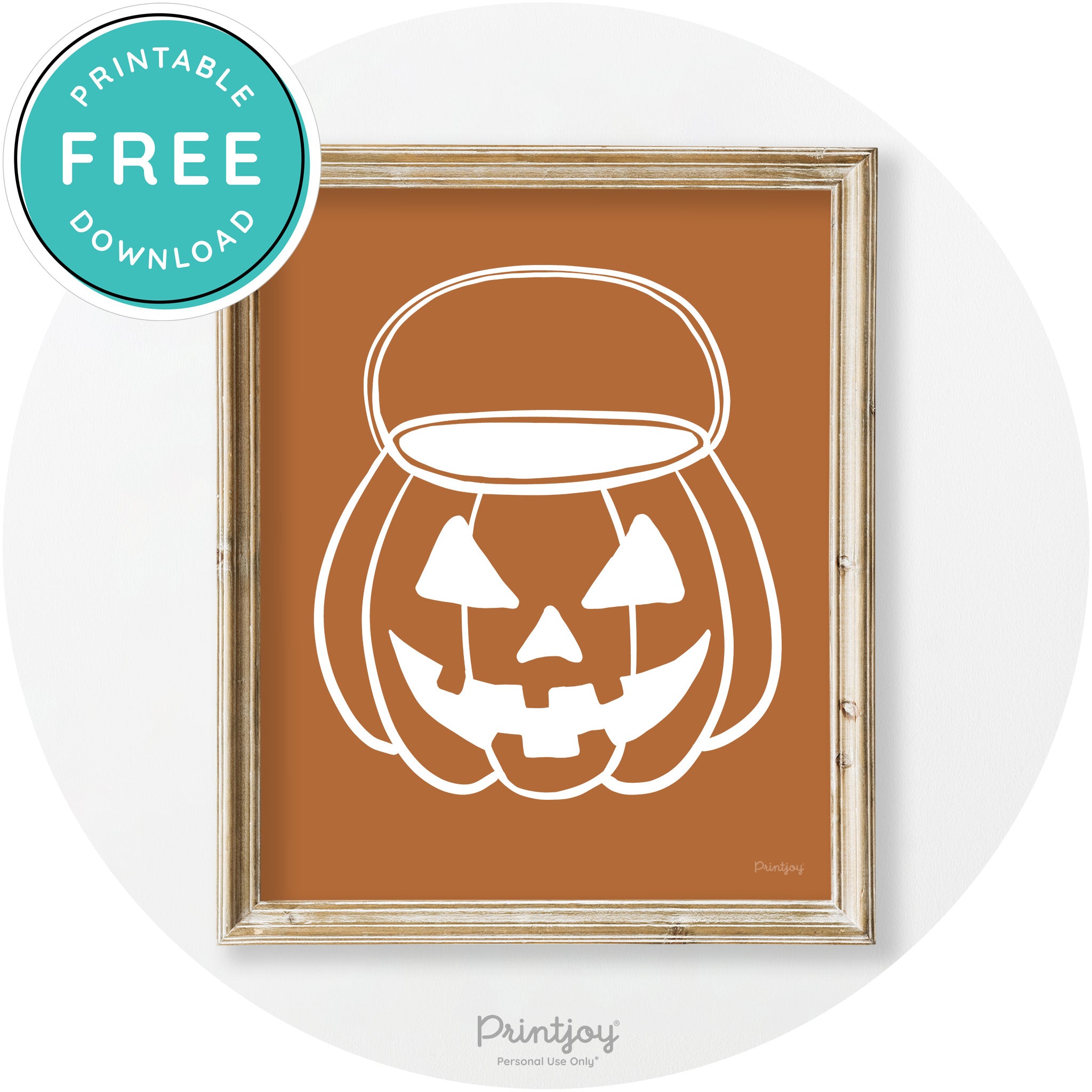 Jack O Lantern Treat Bucket Vintage Halloween Wall Art Free Printable