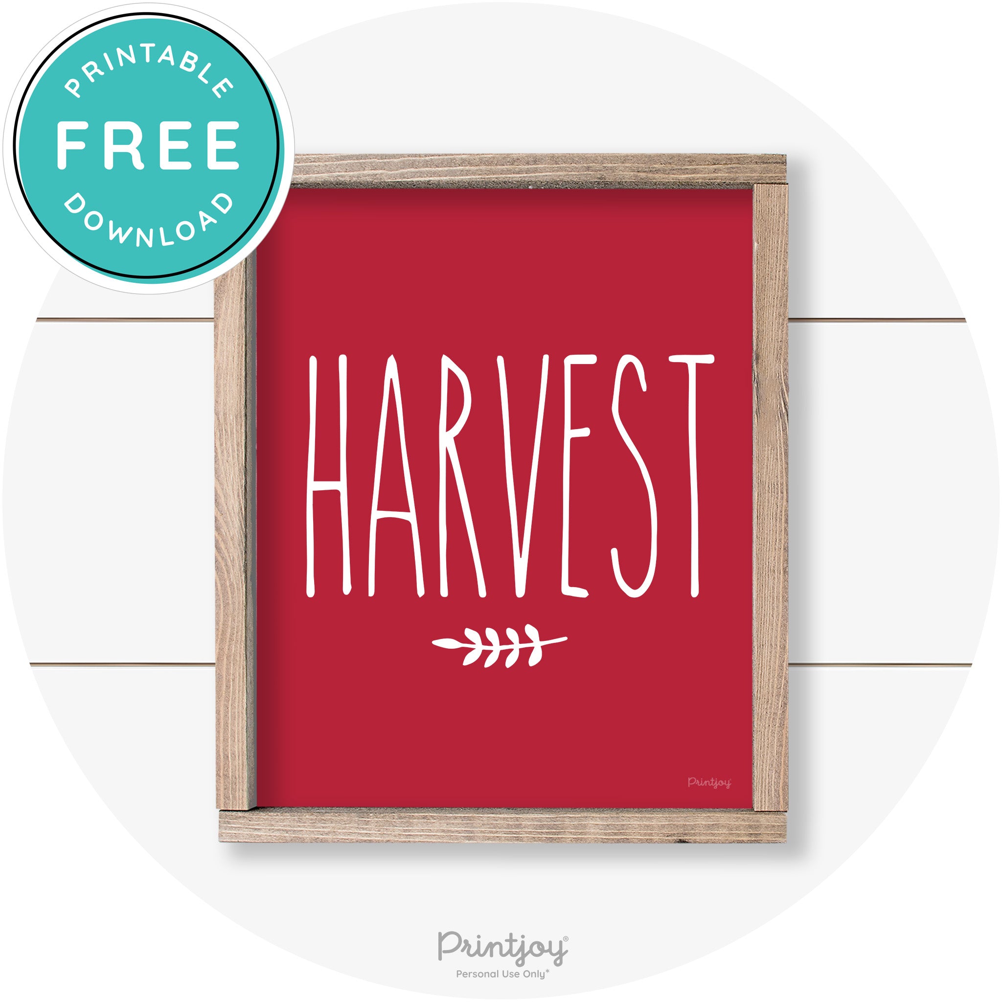 Fall Harvest Tall Letting Cute Farmhouse Wall Art Printable