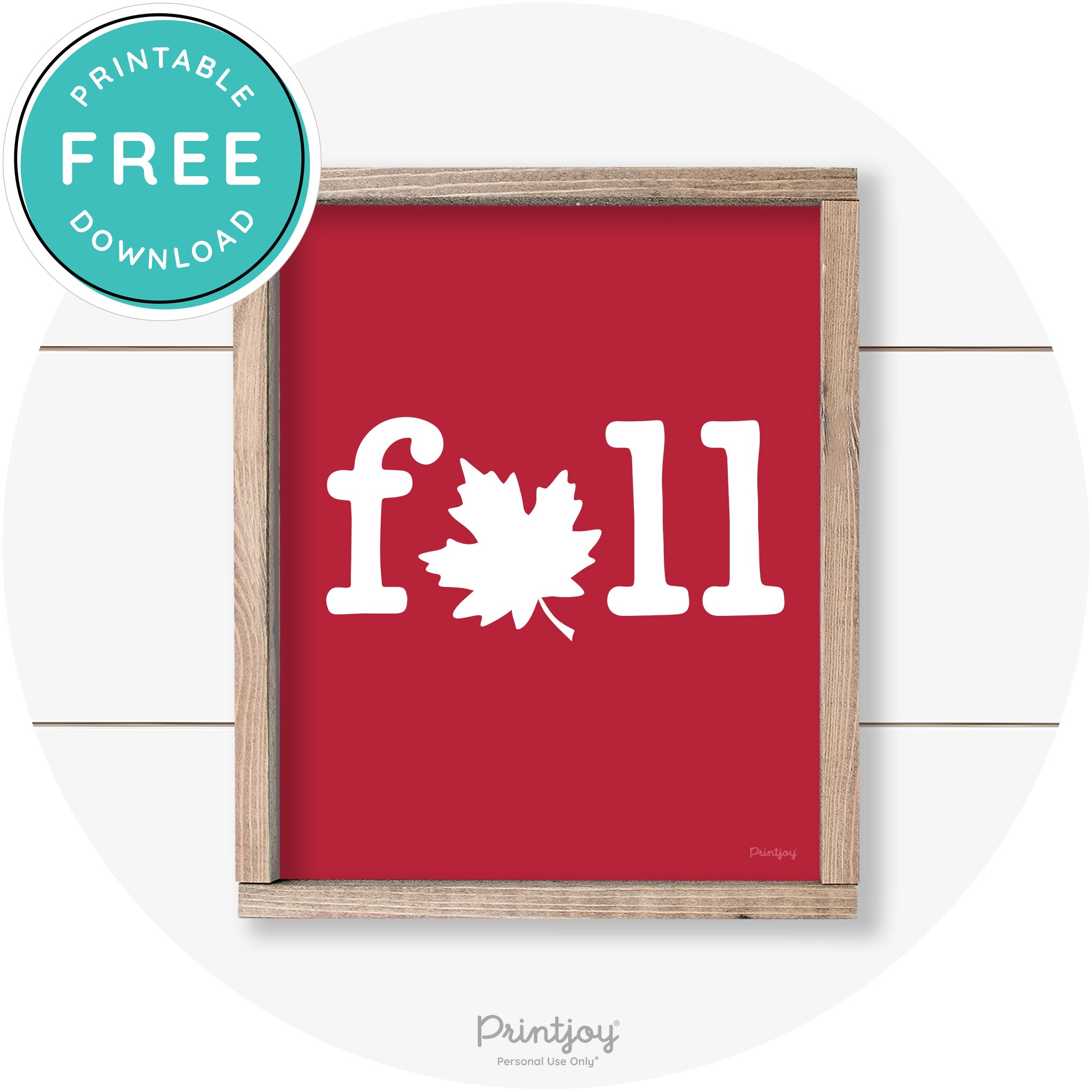 Fall Maple Leaf Cute Modern Farmhouse Wall Art Free Printable