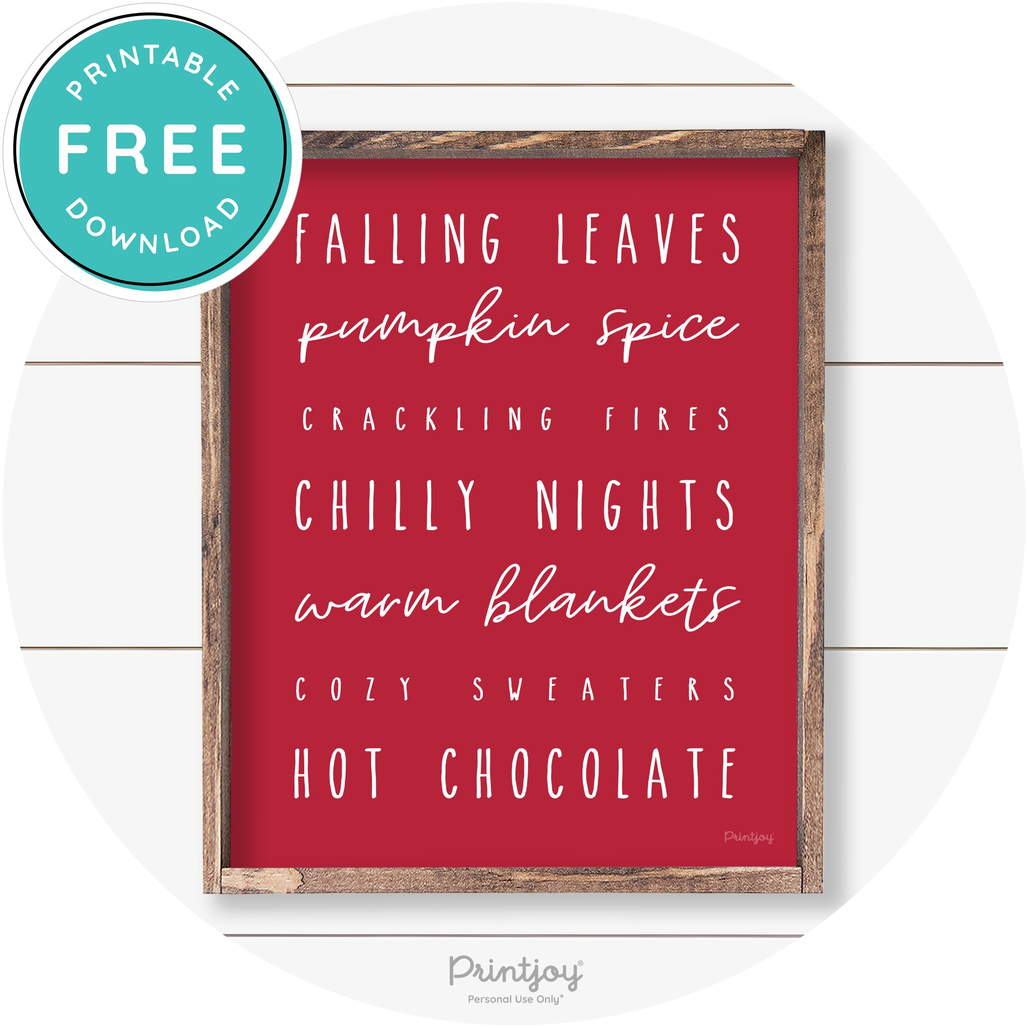 Fall Favorite Things Cute Farmhouse Autumn Wall Art Free Printable