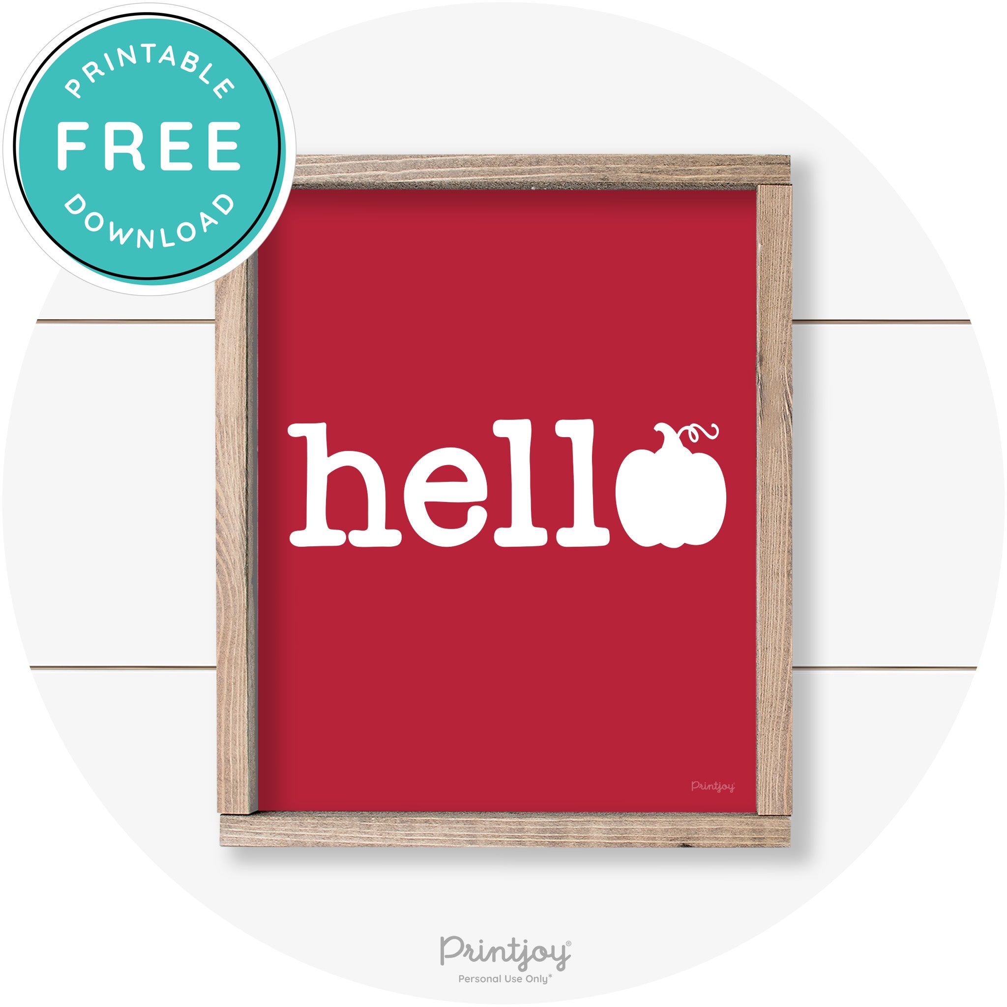 Hello Pumpkin Fall Autumn Cute Farmhouse Wall Art Free Printable