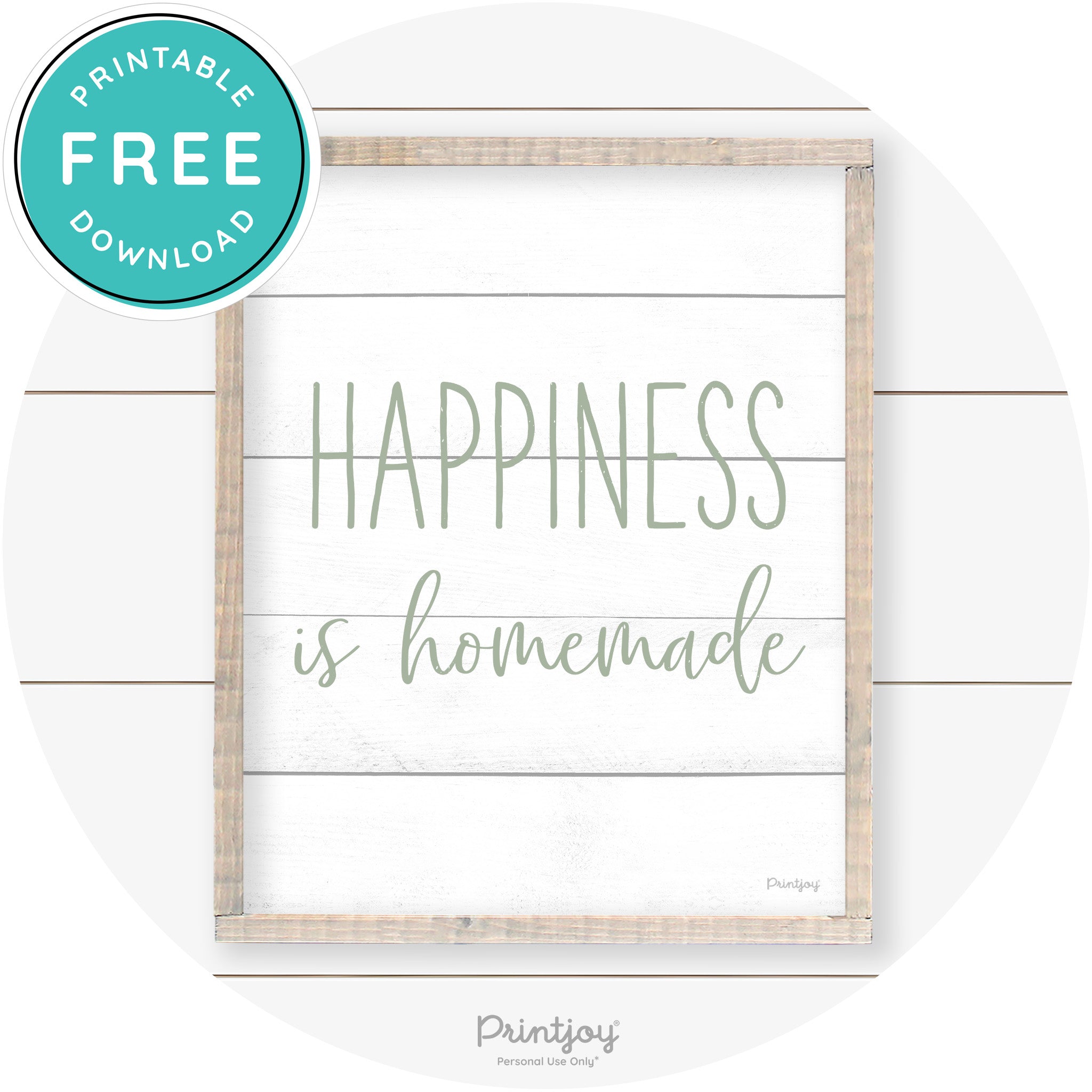 Happiness Is Homemade Kitchen Farmhouse Wall Art Free Printable