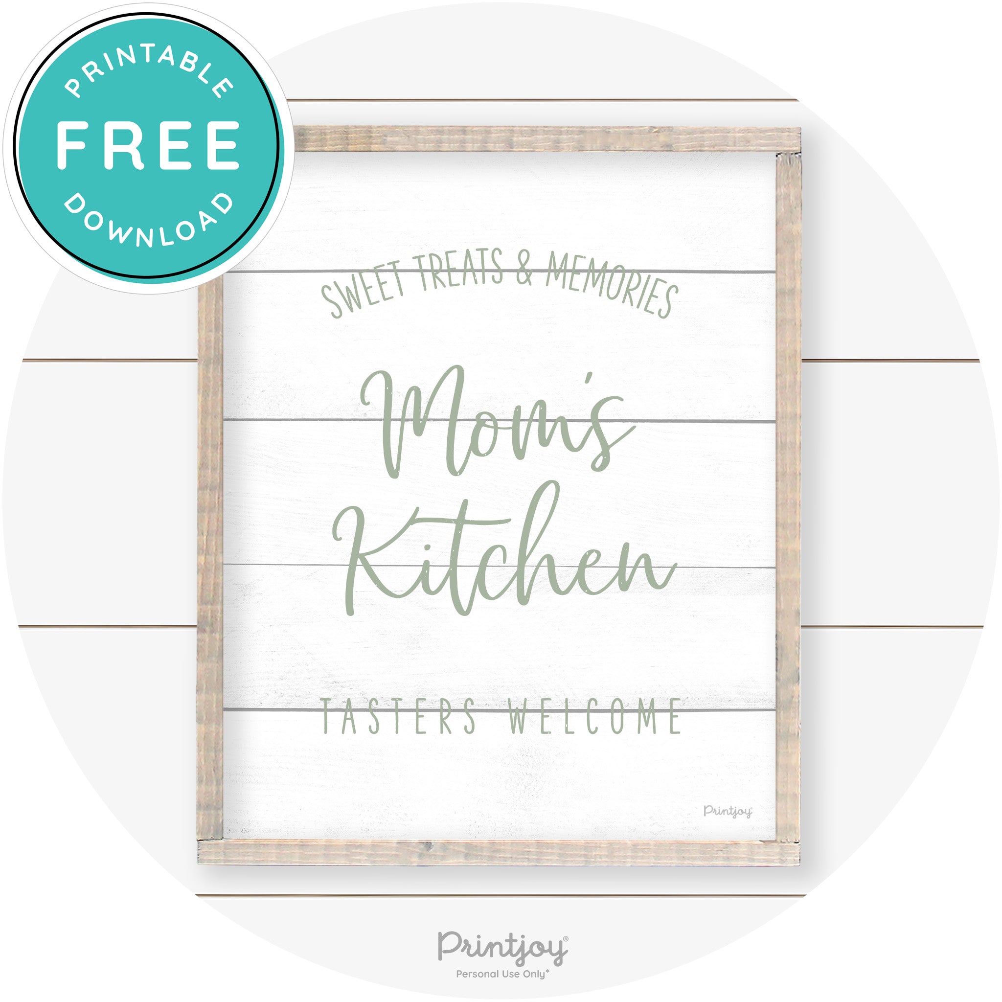 Mom's Kitchen Tasters Welcome Farmhouse Wall Art Free Printable