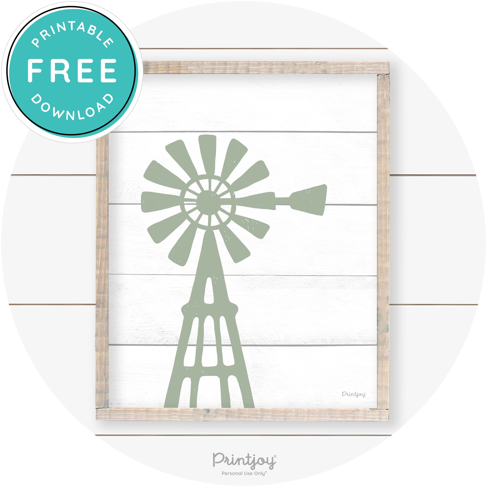 Windmill Rustic Farmhouse Living Room Wall Art Decor Free Printable