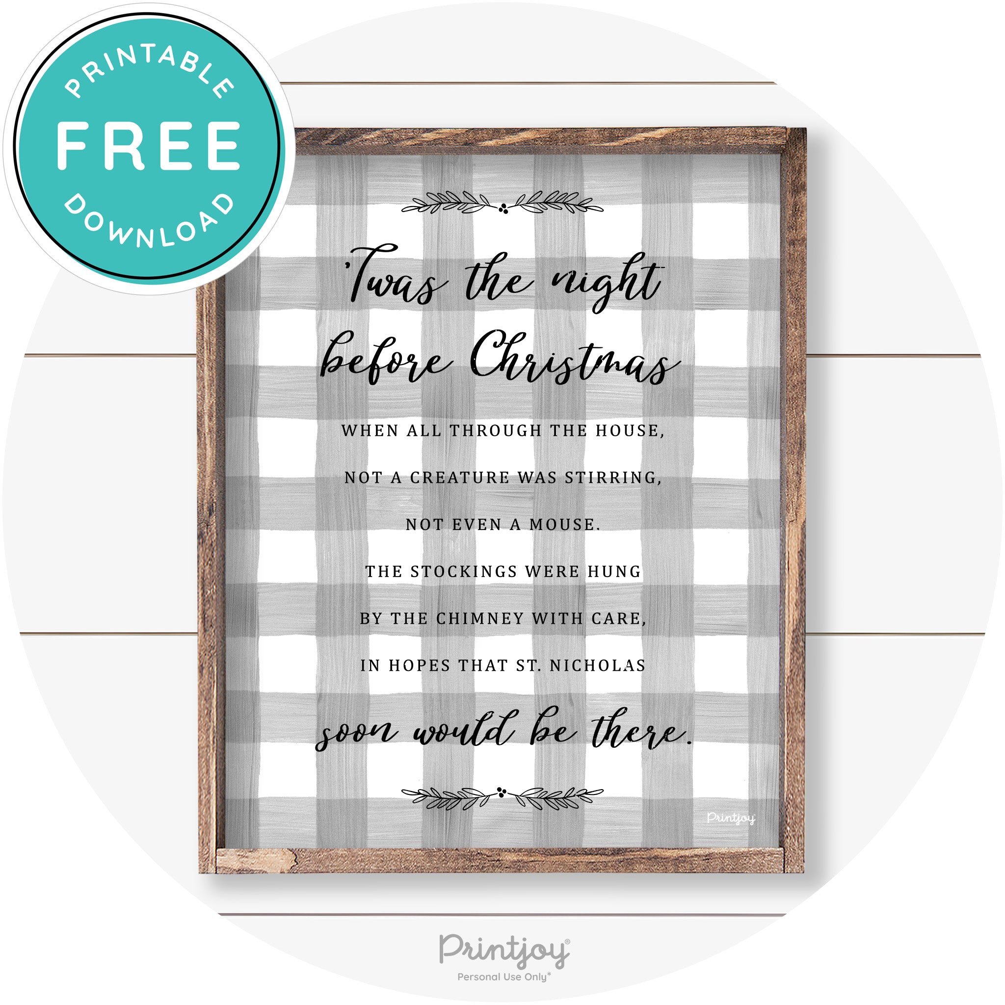 'Twas The Night Before Christmas Farmhouse Wall Art Free Printable