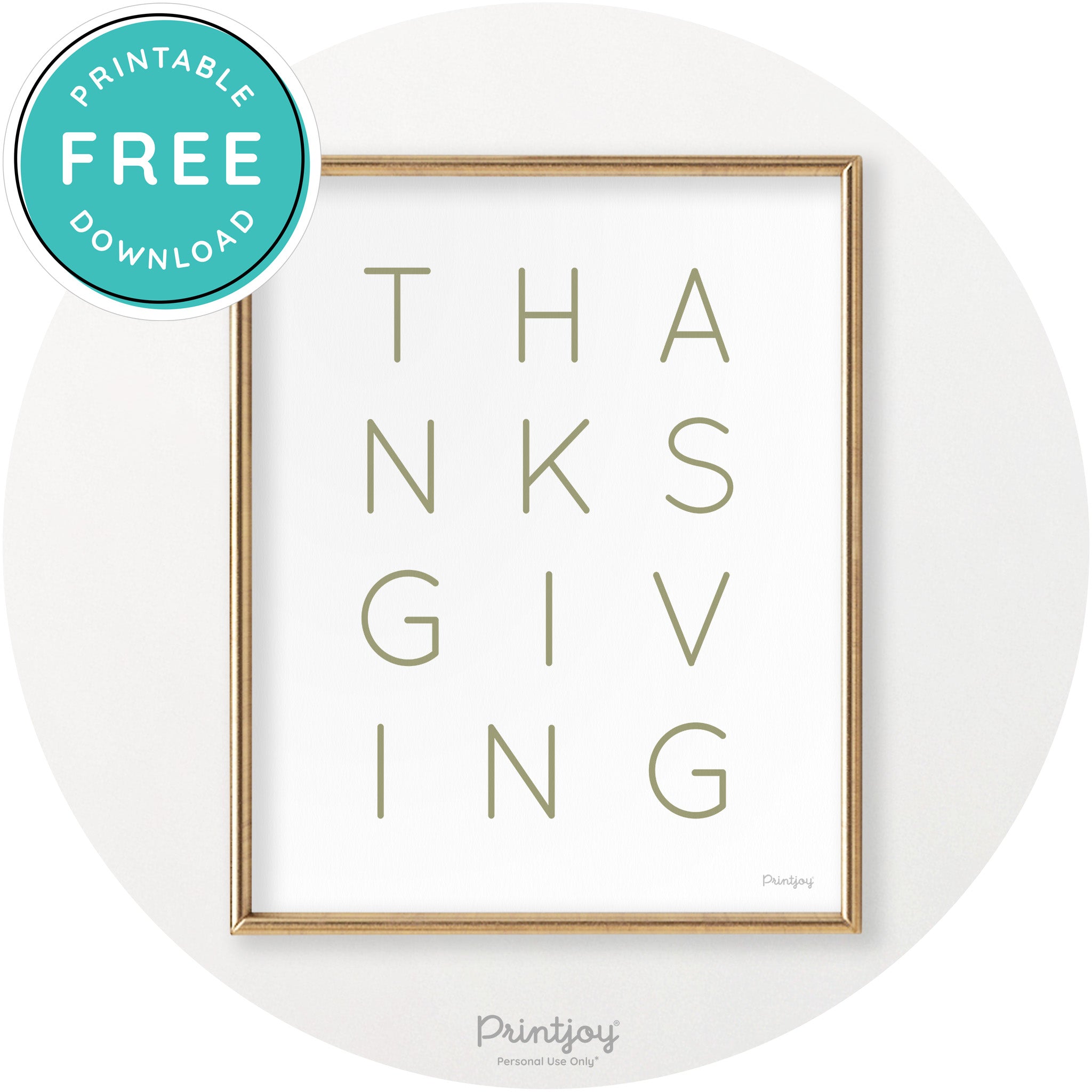 Thanksgiving Cute Typography Modern Chic Wall Art Printable