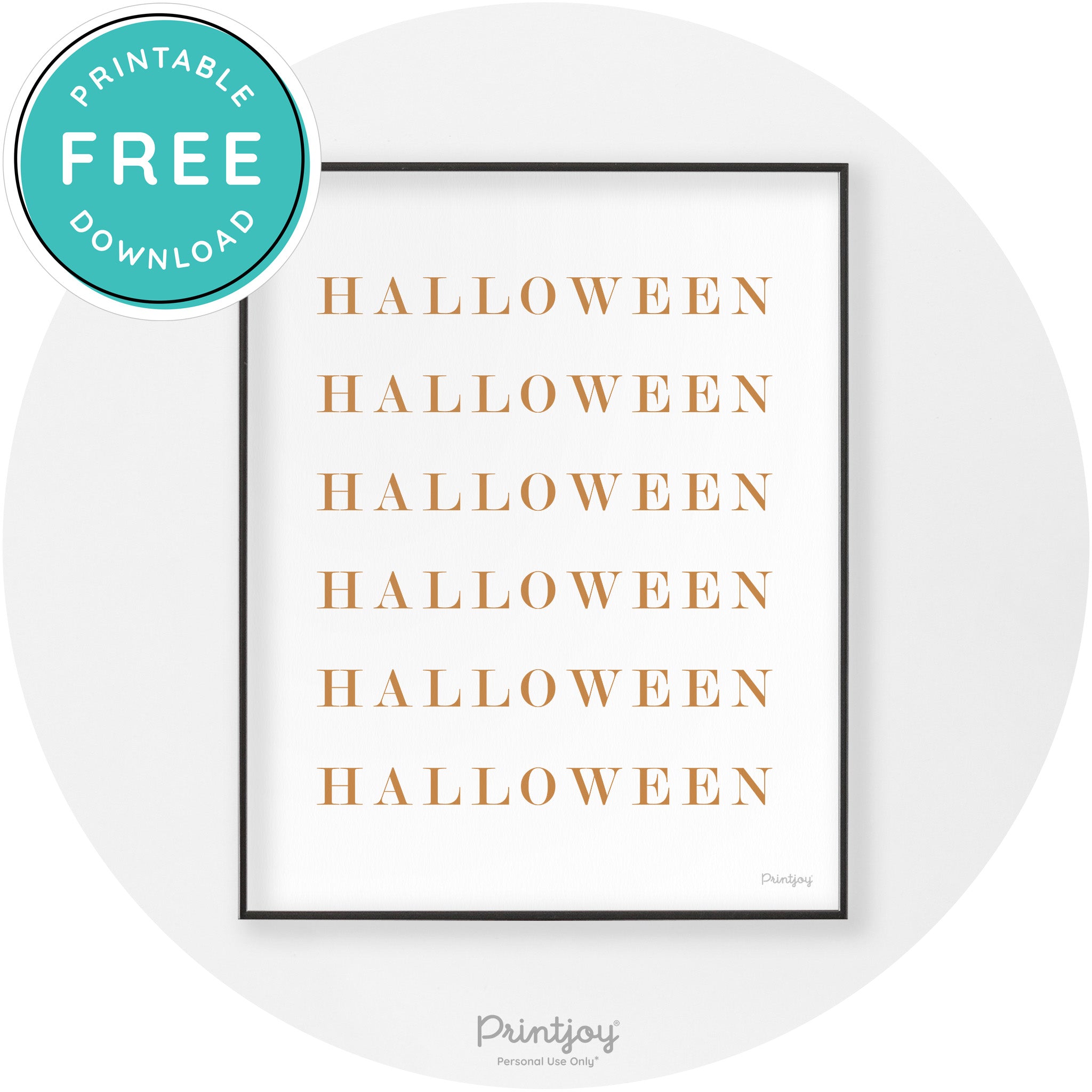 Halloween Cute Pattern Modern Chic Wall Art Decor Printable