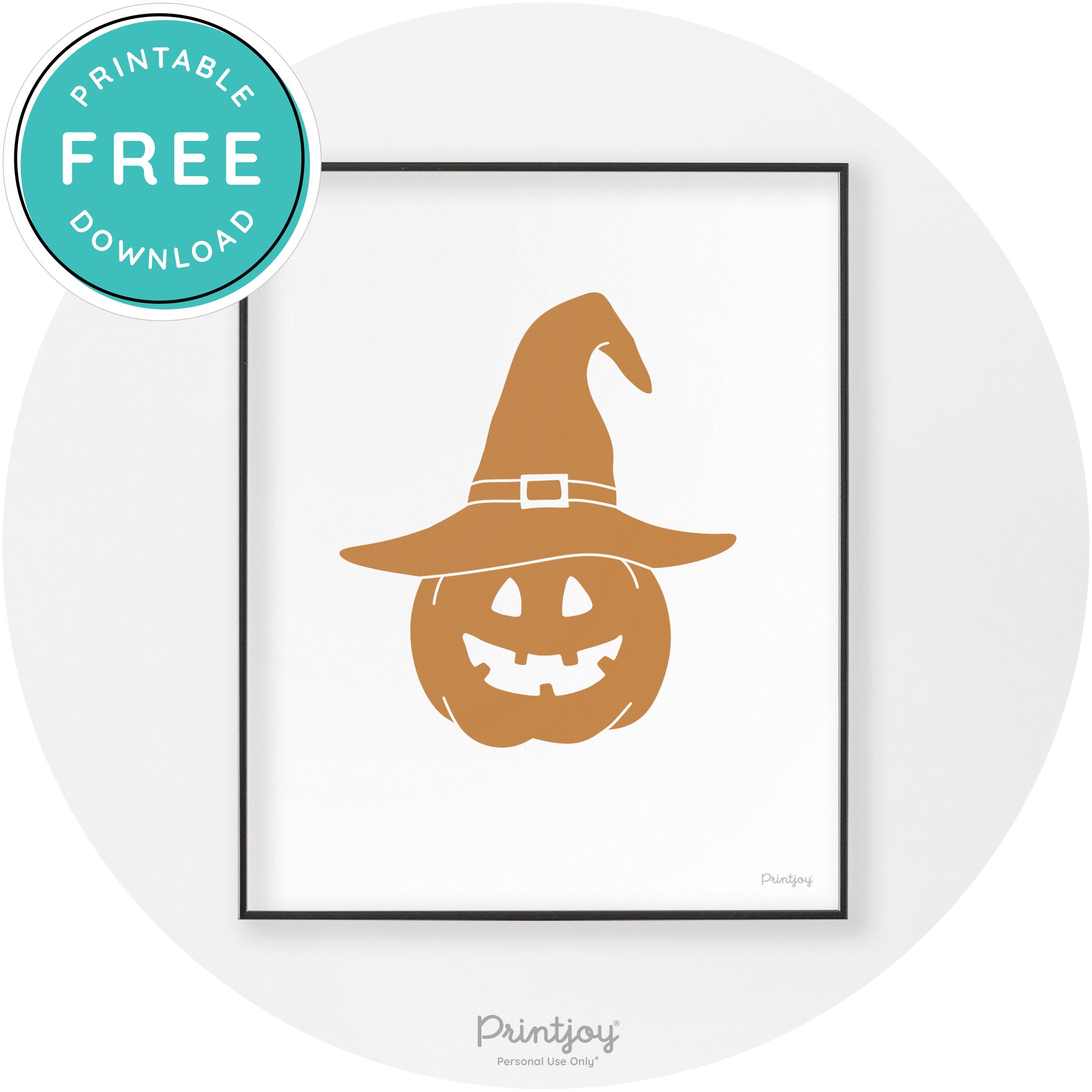Halloween Cute Witch Jack O Lantern Chic Wall Art Printable