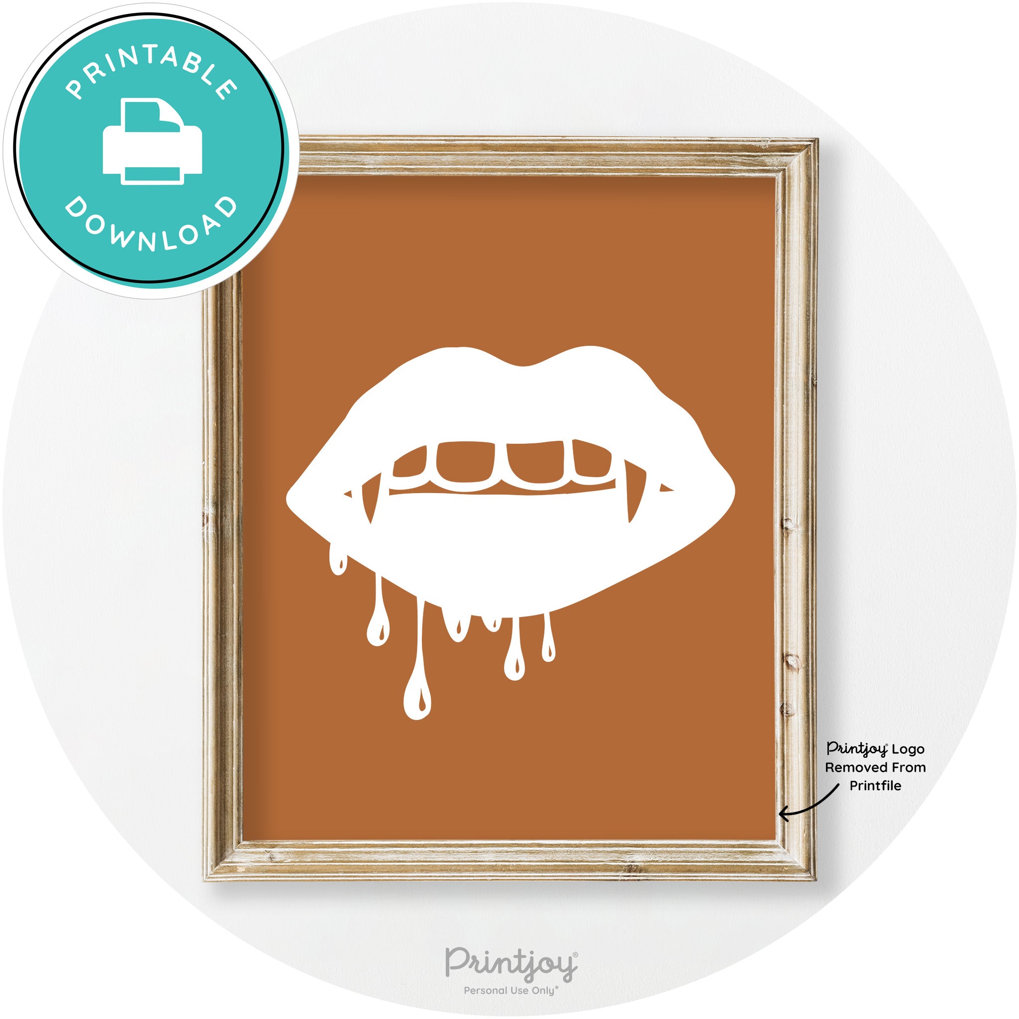 Dracula Fangs Teeth Modern Vintage Halloween Wall Art Free Printable