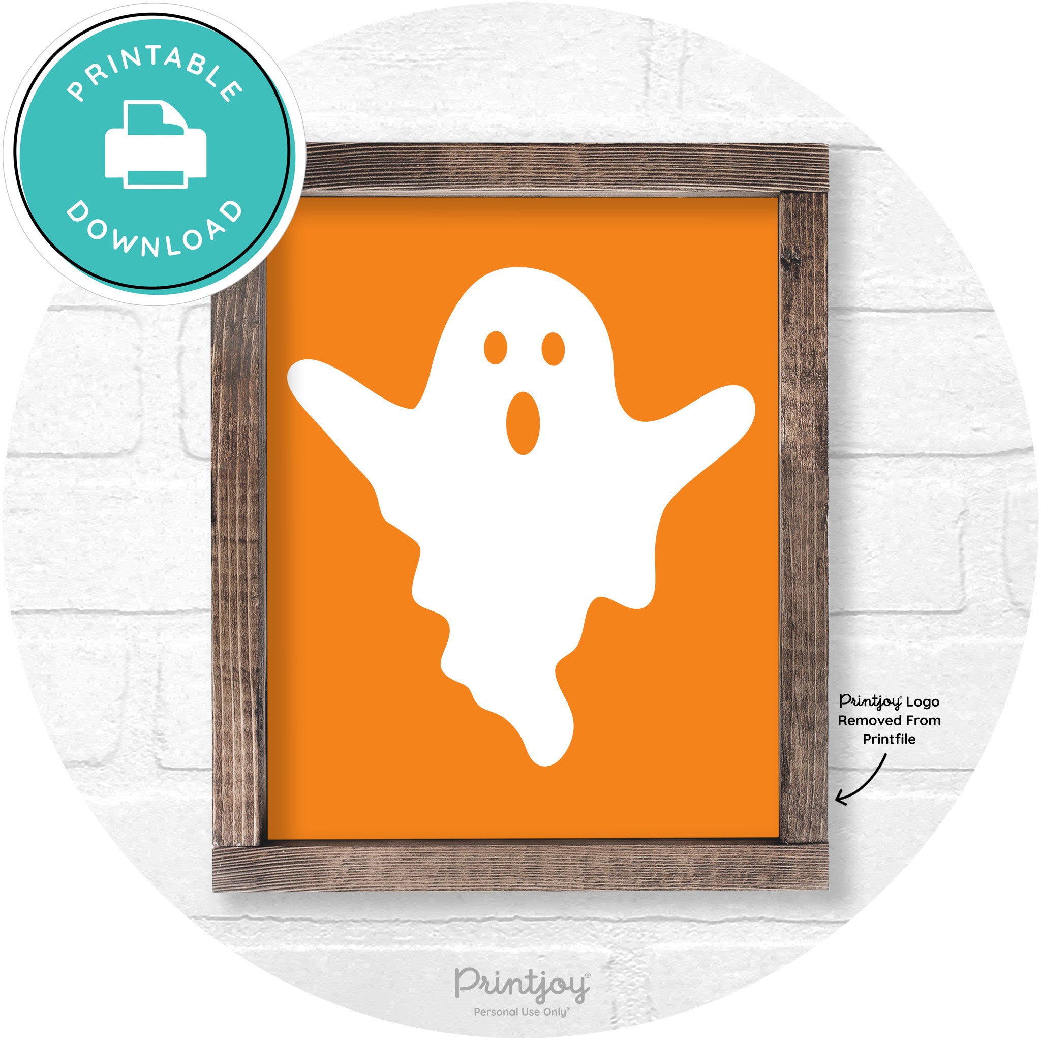 Halloween Cute Ghost Rustic Farmhouse Wall Art Free Printable