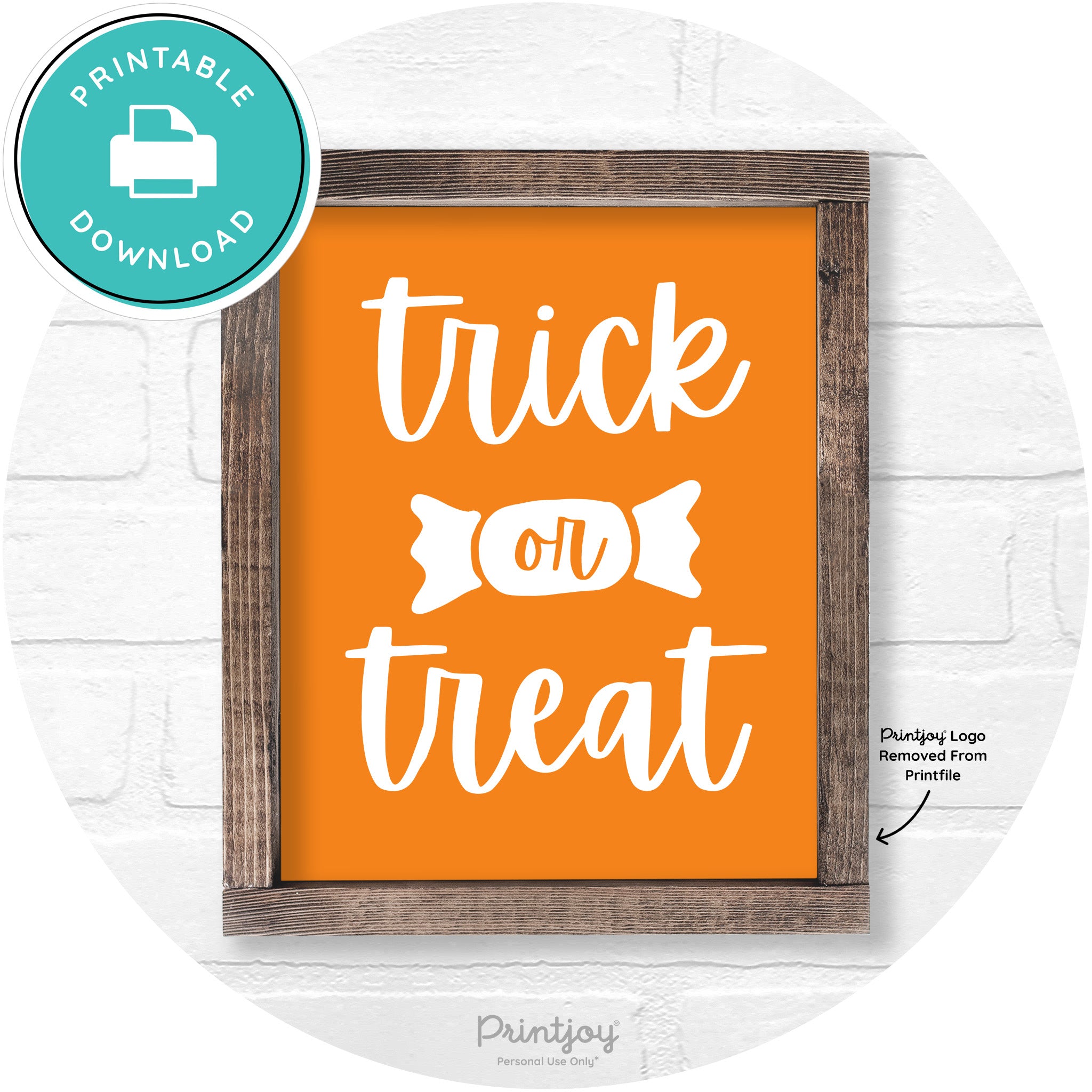 Trick Or Treat Halloween Rustic Farmhouse Wall Art Free Printable