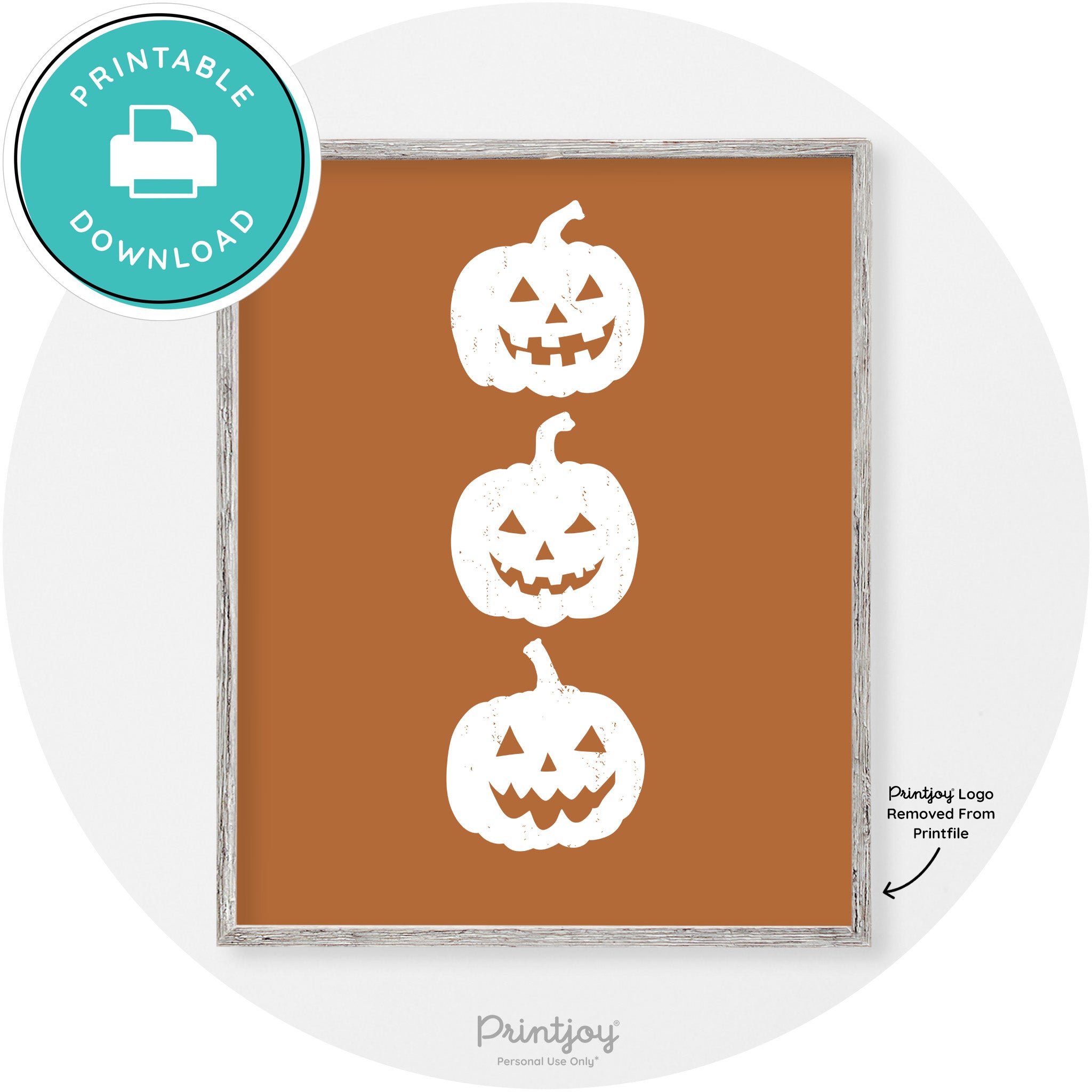 Halloween Jack O Lantern Pumpkins Vintage Wall Art Free Printable - Printjoy